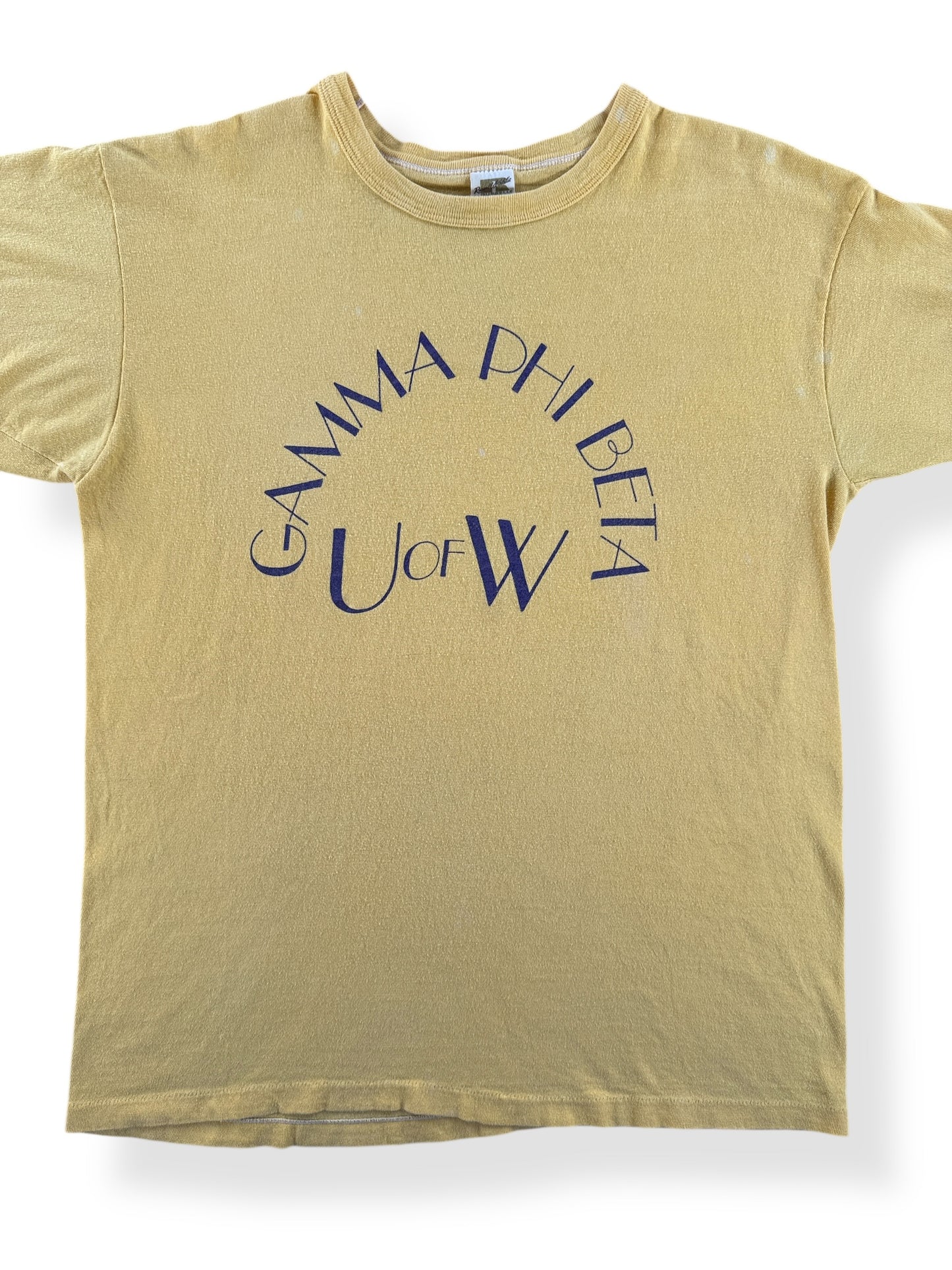 Front Close Up of Vintage UW Frat Tee SZ L (Fits M)
