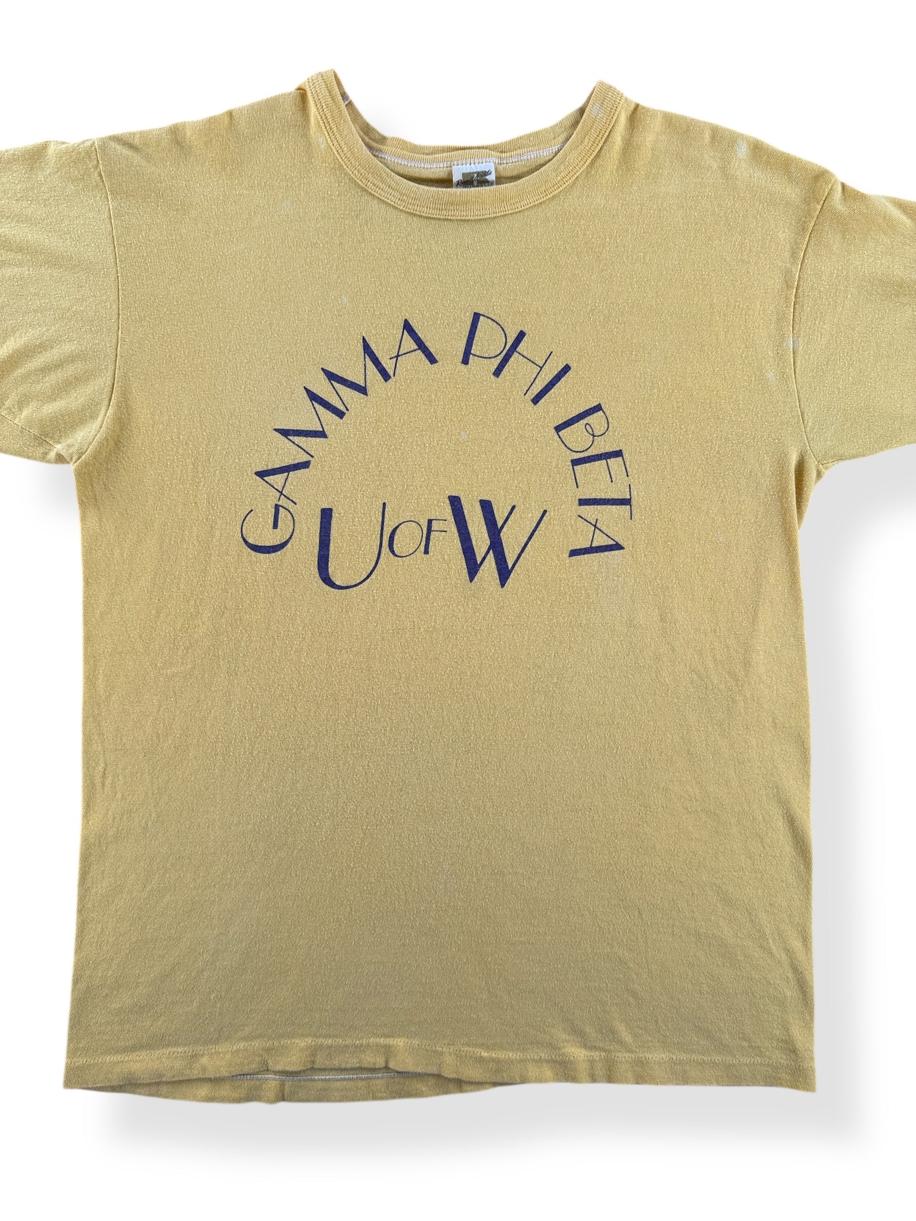 Front Close Up of Vintage UW Frat Tee SZ L (Fits M)