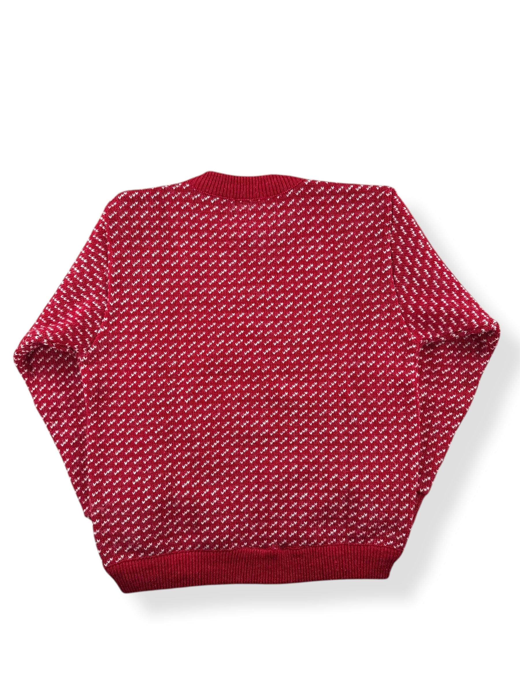 Back of Vintage Women's LL Bean Red Birdseye Wool/Rayon Sweater SZ L