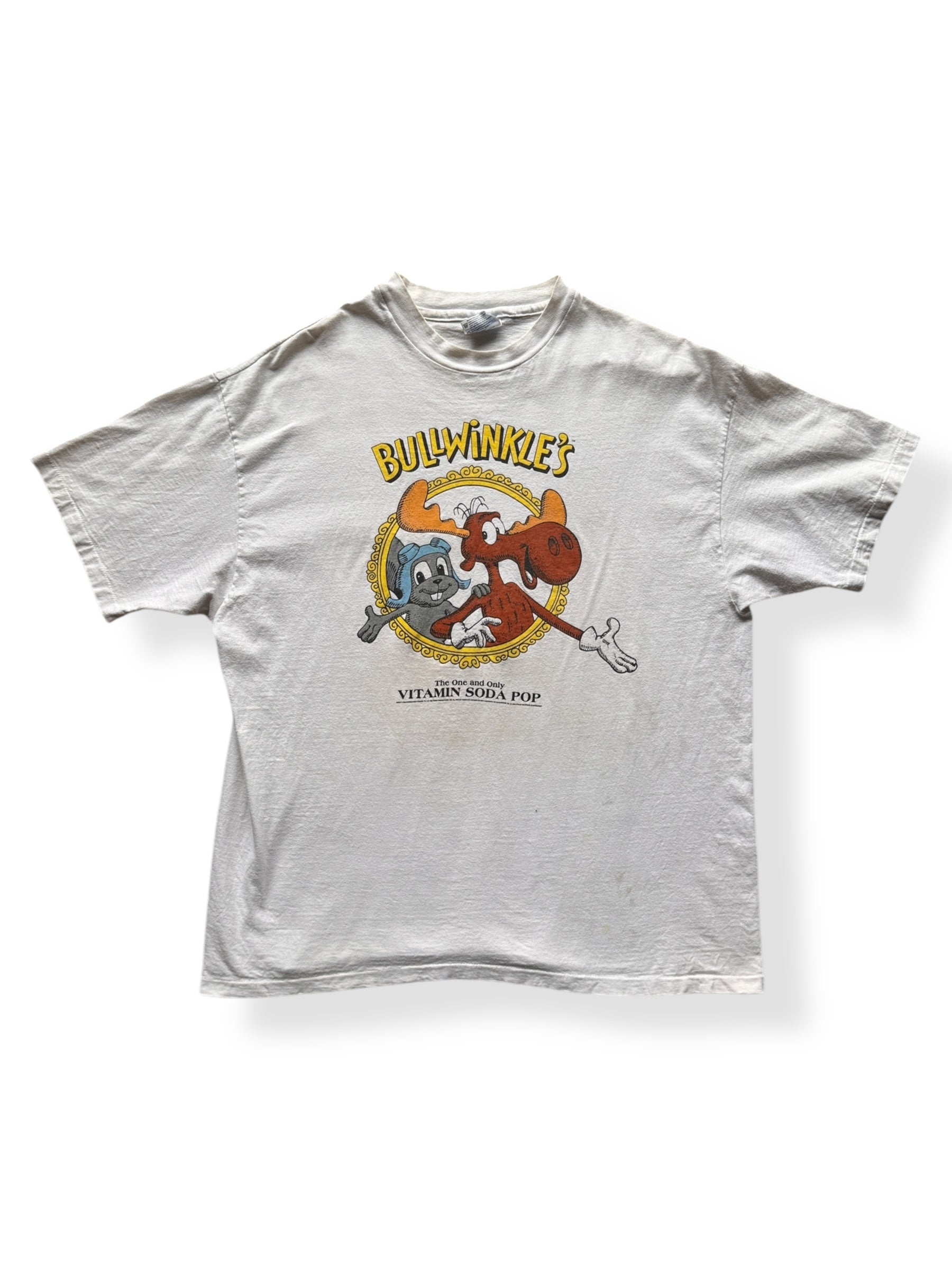 Front of Vintage Bullwinkle's Vitamin Soda Pop Tee SZ XL