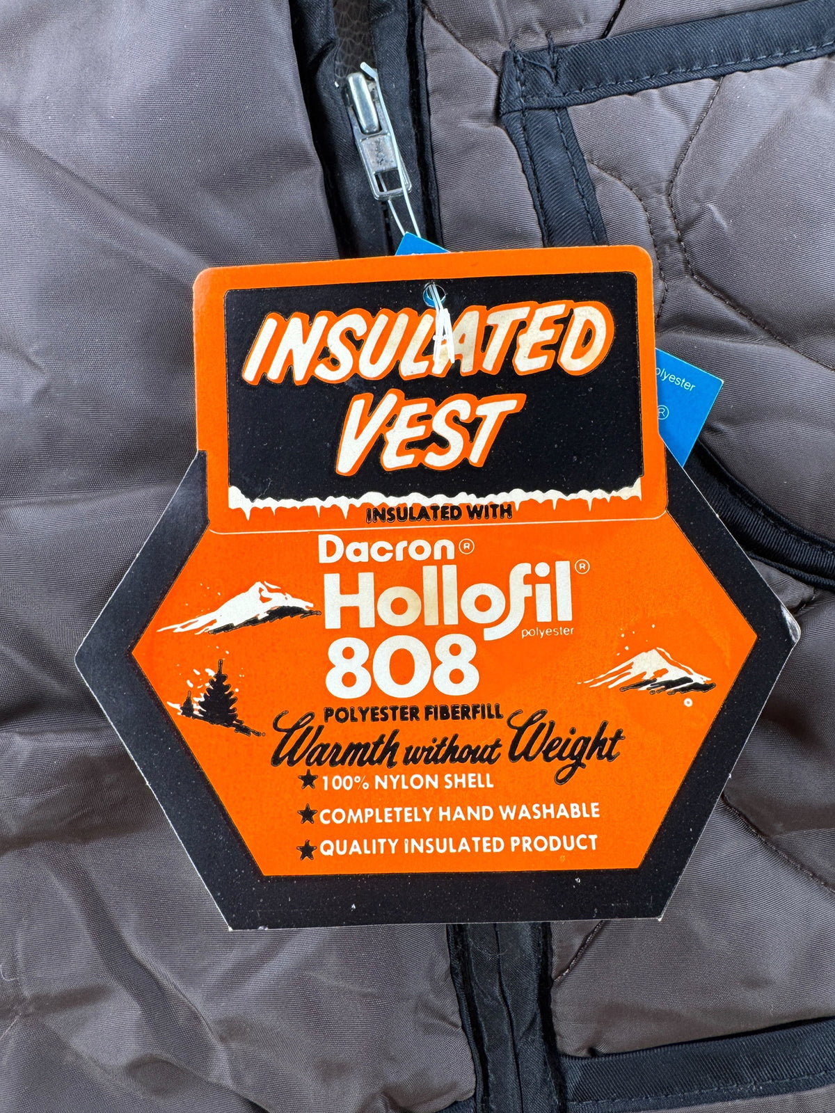 Hangtags on Vintage NOS Brown Dacron Vest SZ M