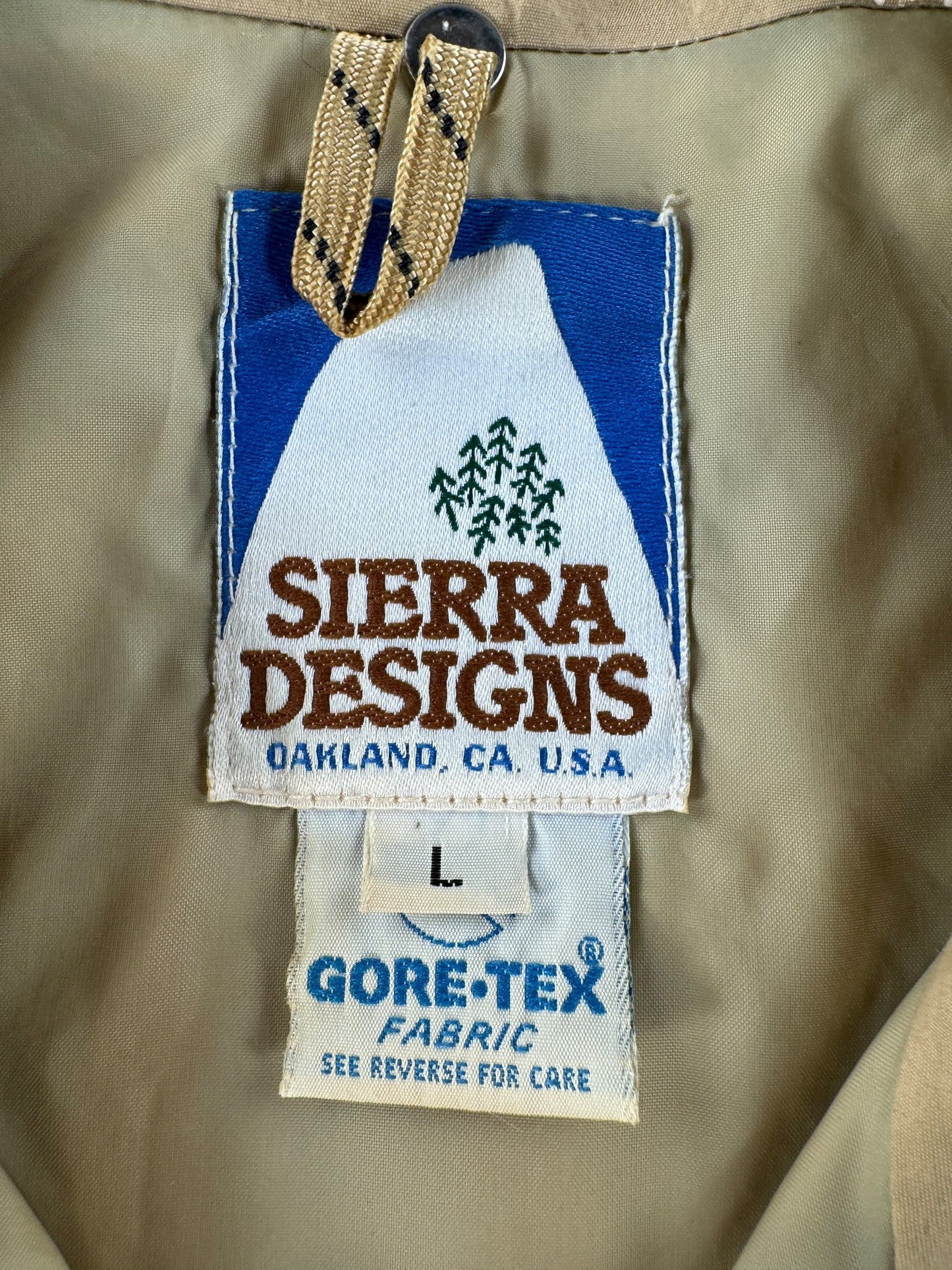 Label on Vintage Sierra Designs Gore Tex Parka SZ L
