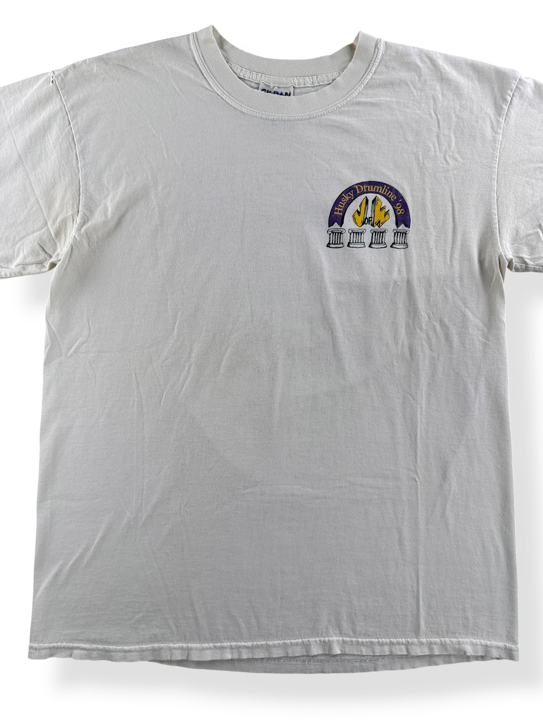 Close-up of Vintage 1998 Huskies Drumline Tee SZ L