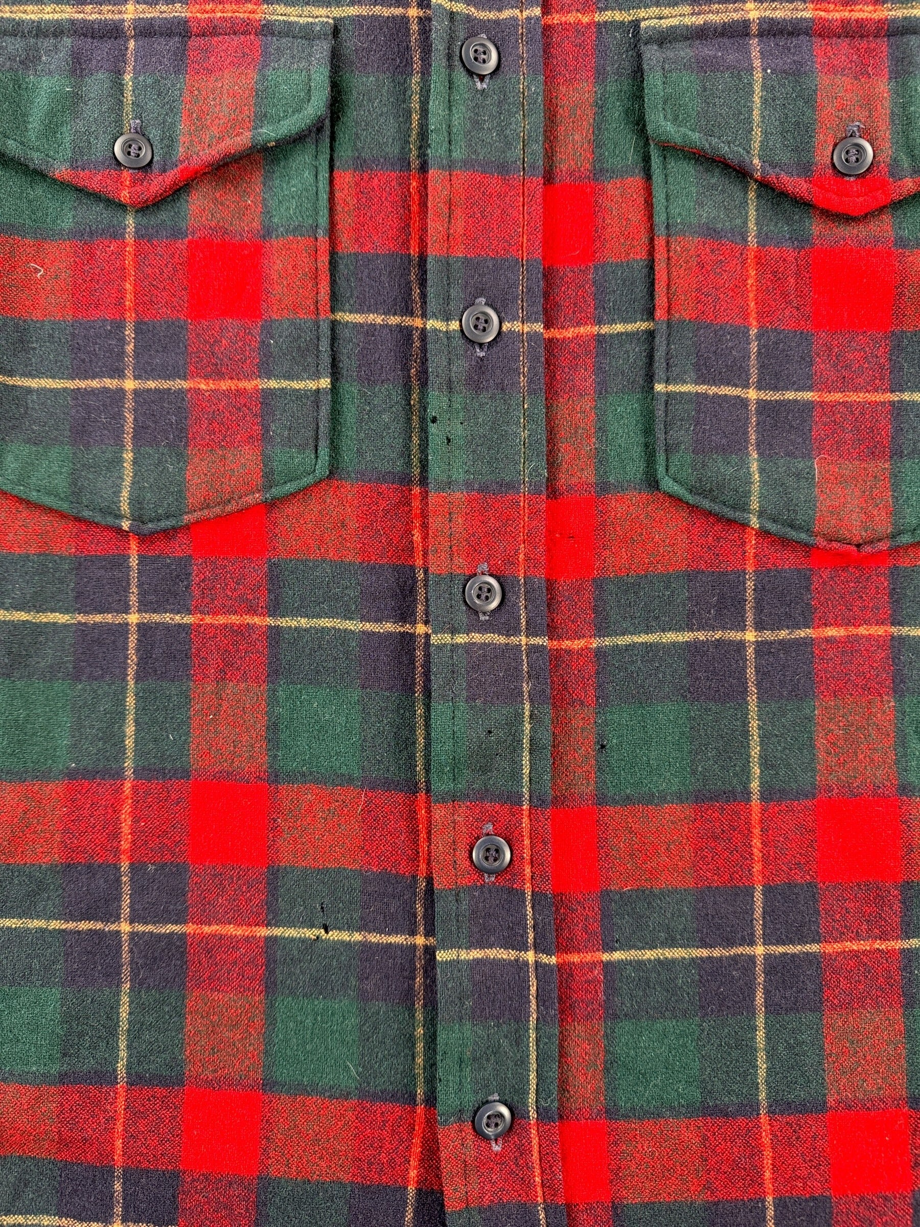 Holes on Vintage Red Navy & Green Pendleton SZ M