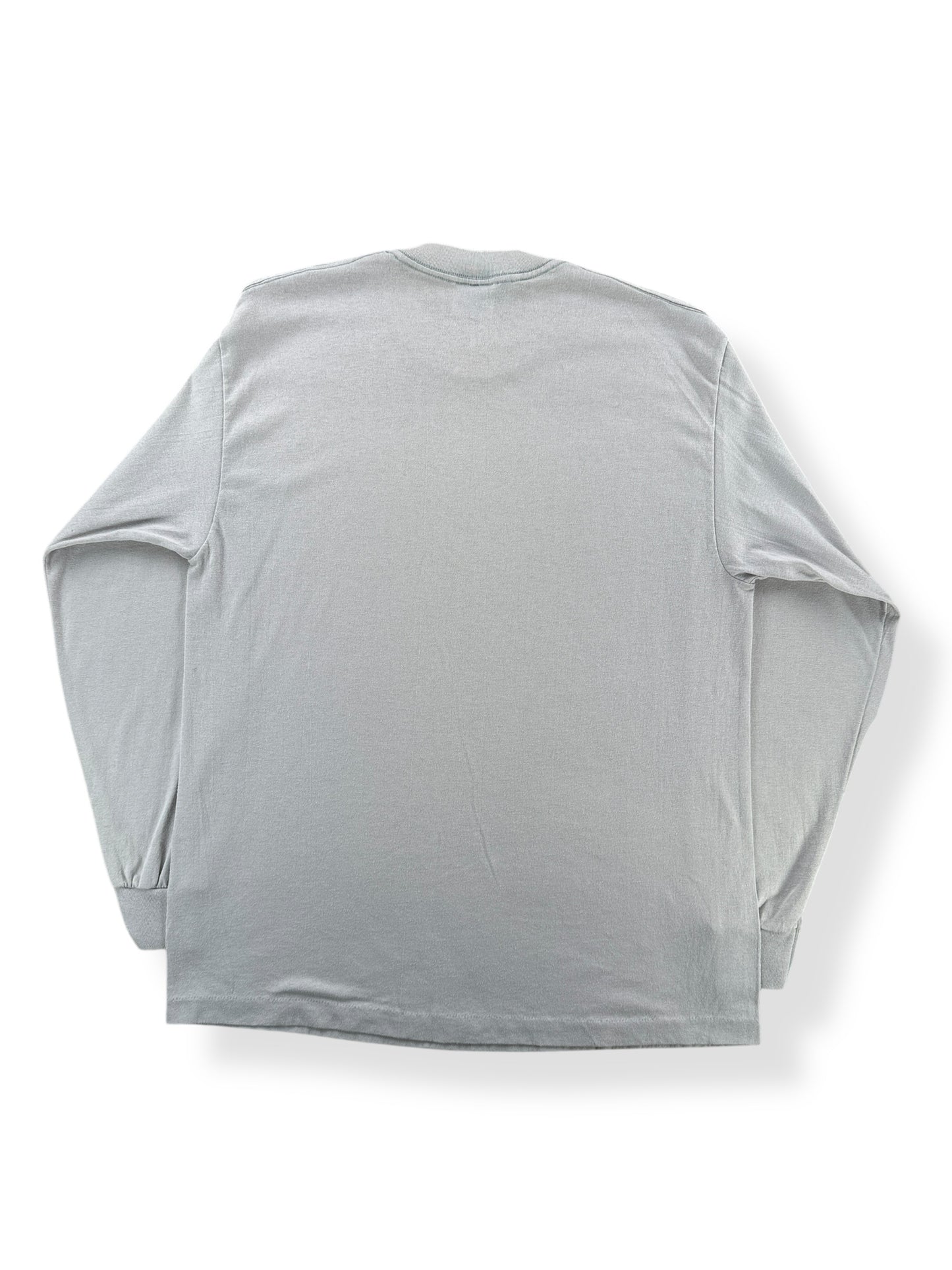 Back of Vintage Grey Blank Longsleeve Tee SZ XL (Fits L)