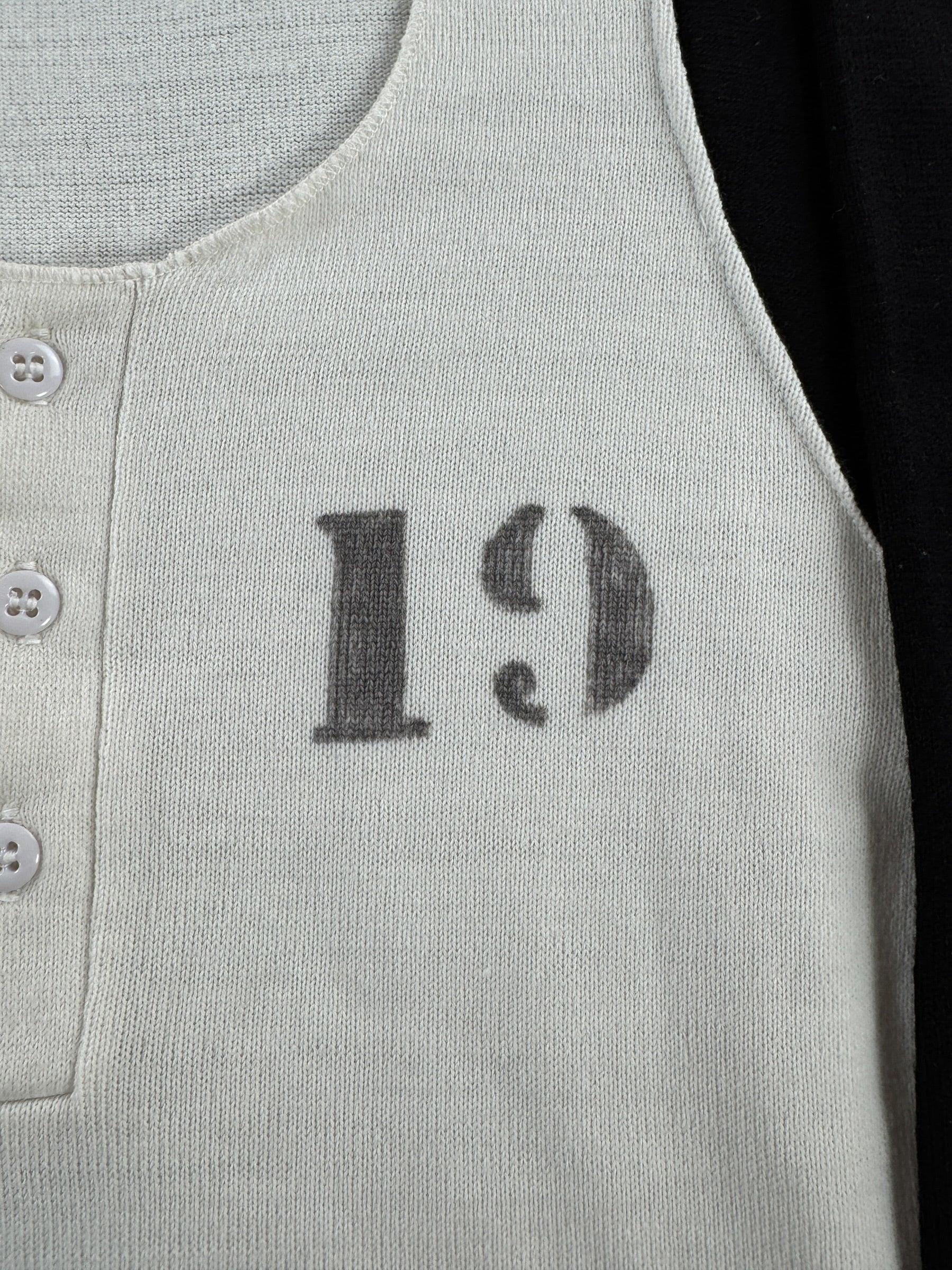 Stencil on Vintage Stenciled Henley SZ L (Fits M)