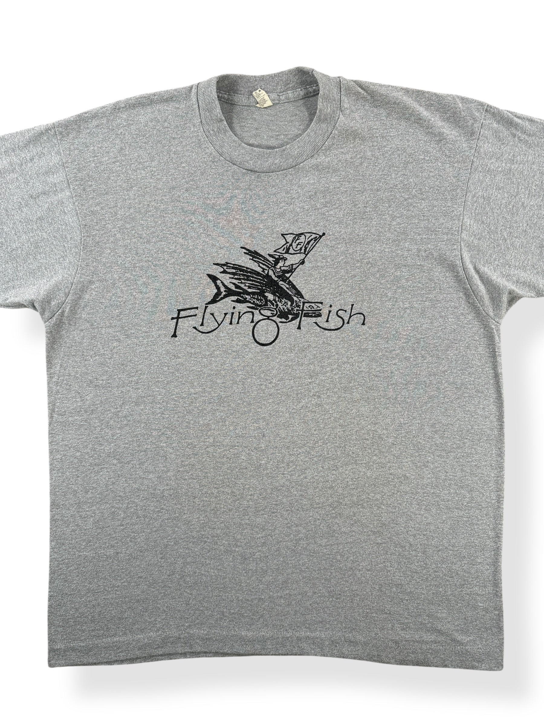 Front Close Up of Vintage Flying Fish Records Tee SZ L
