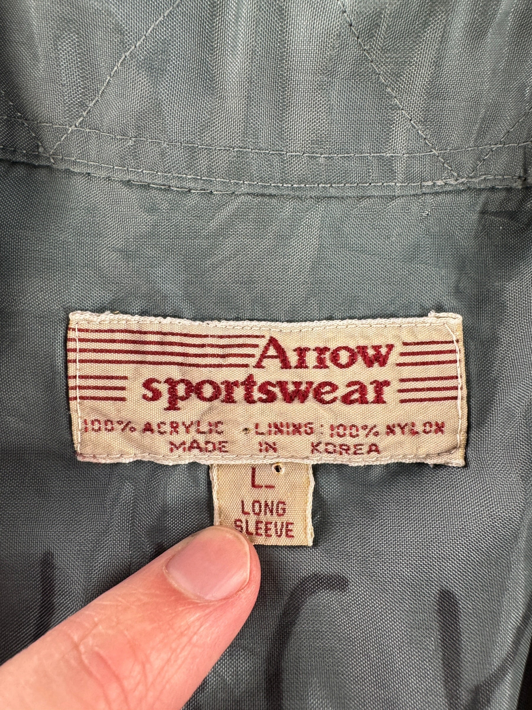 Tag on Vintage Arrow Sportswear Acrylic Flannel SZ L