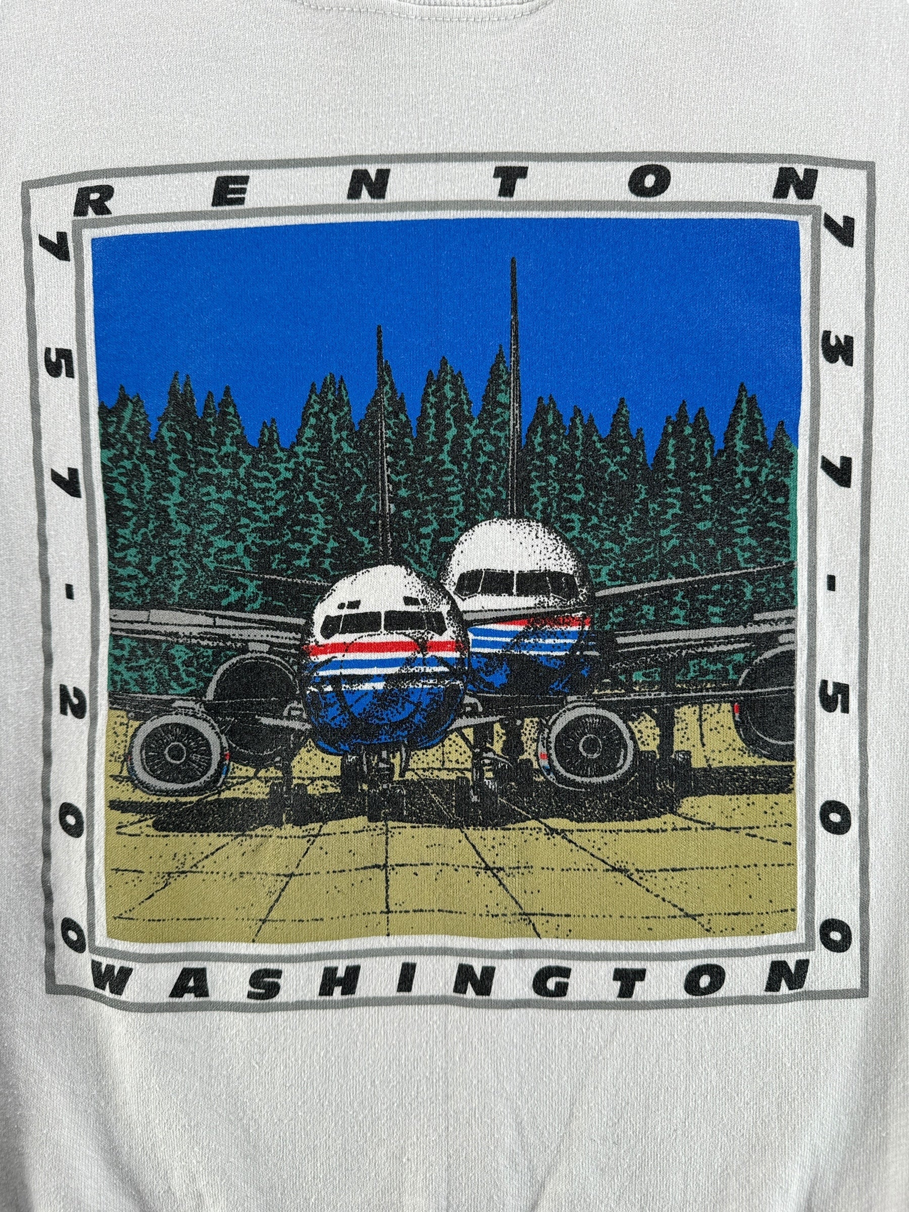 Front Graphic of Vintage Renton 757 Crewneck SZ M