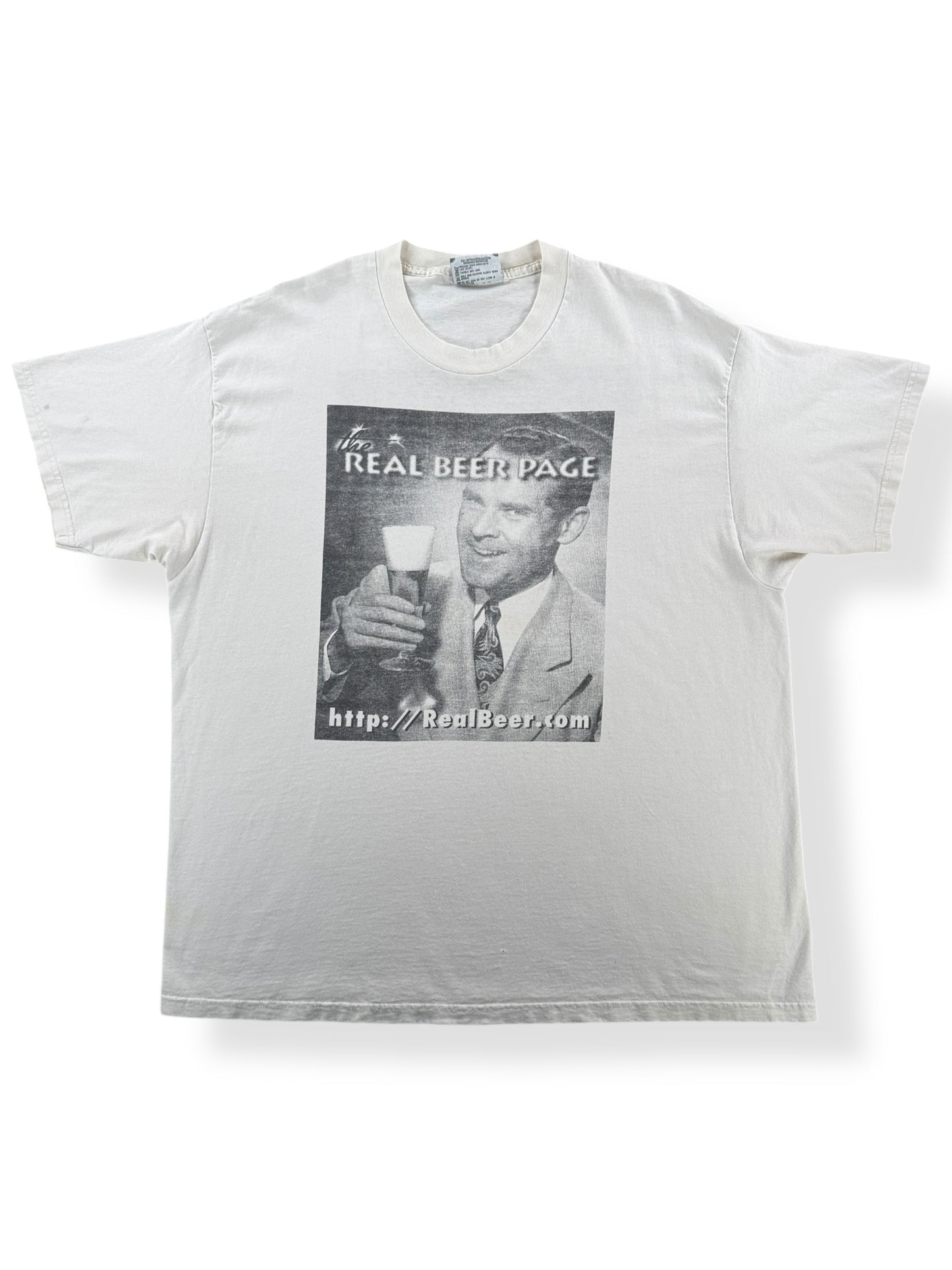 Front of Vintage Real Beer Page Tee SZ XL