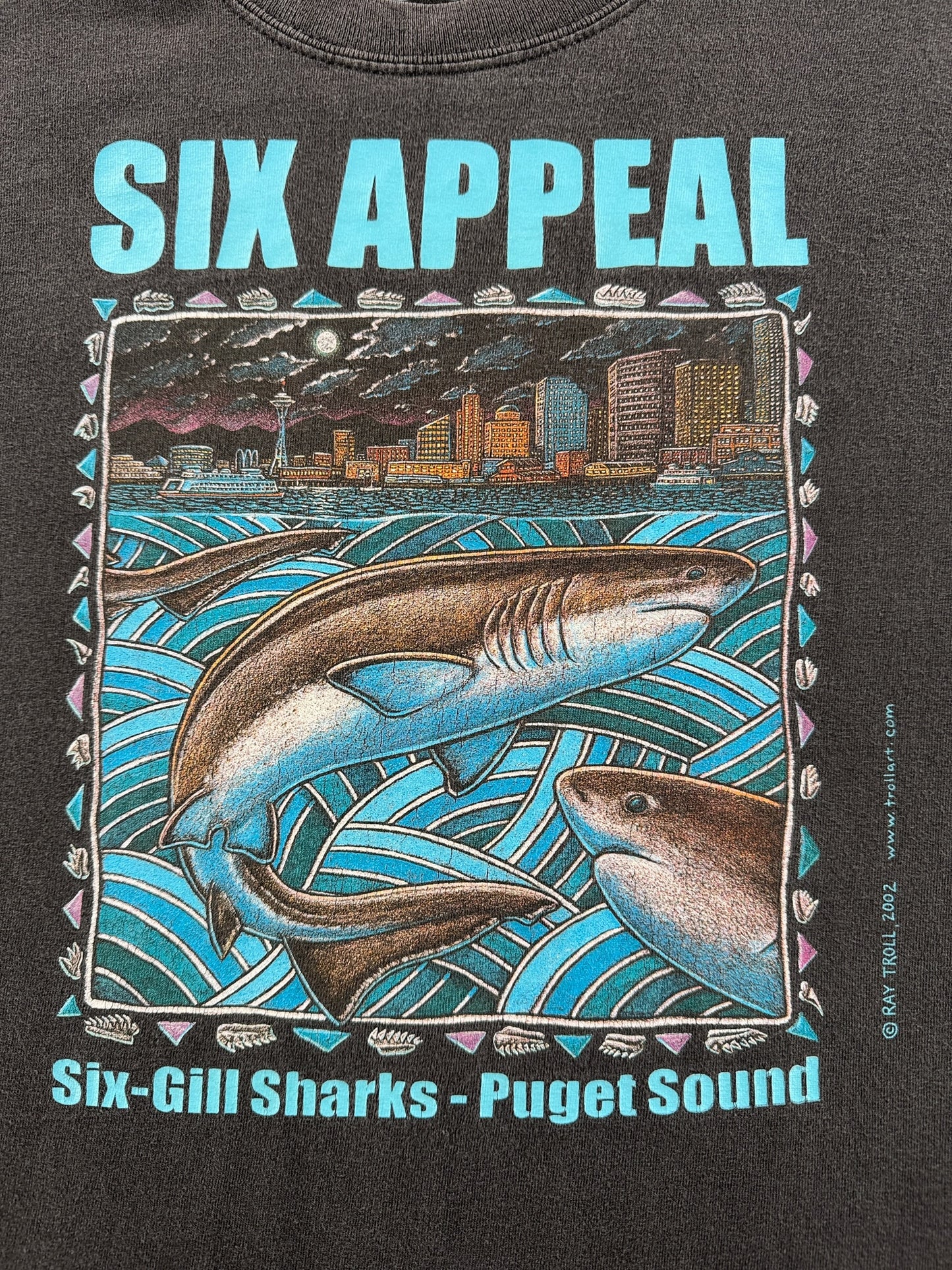 Graphic of Vintage Six Appeal Ray Troll Tee SZ L