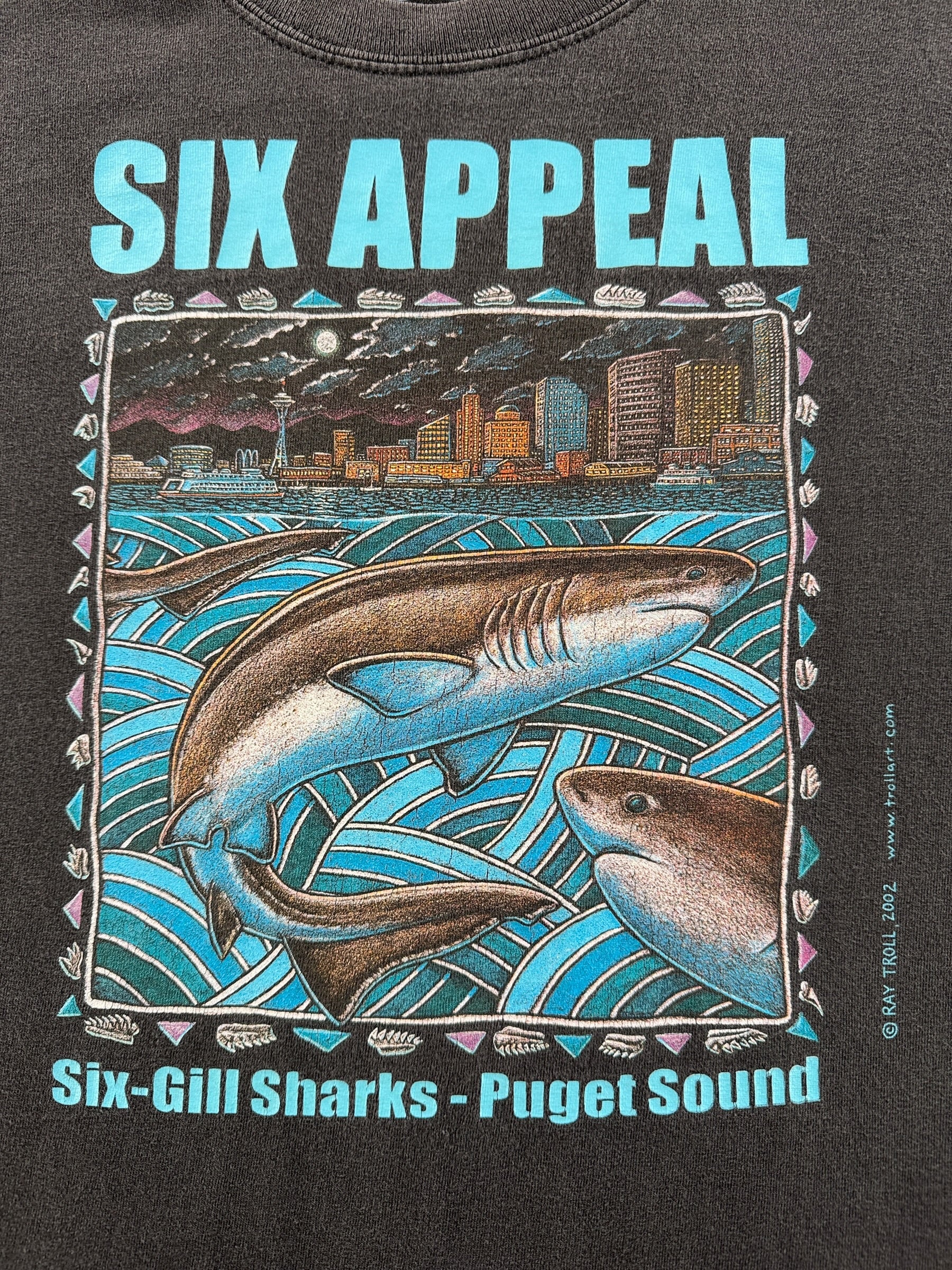 Graphic of Vintage Six Appeal Ray Troll Tee SZ L