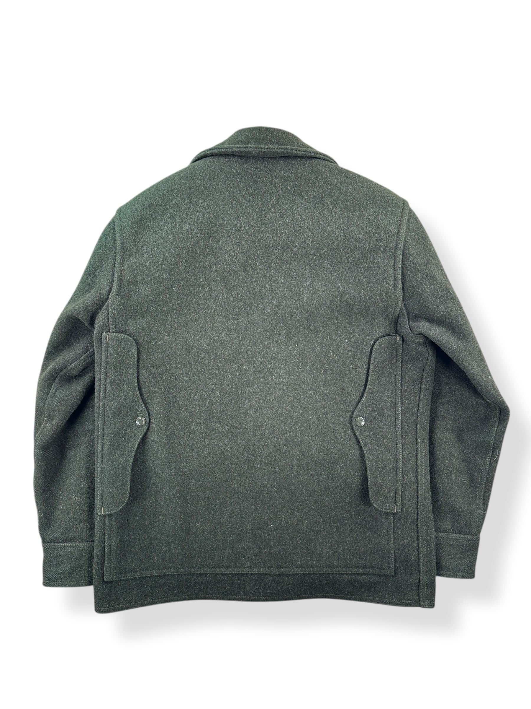 Back of Vintage 80s Era Filson Forest Green Mackinaw Cruiser Jacket SZ 38