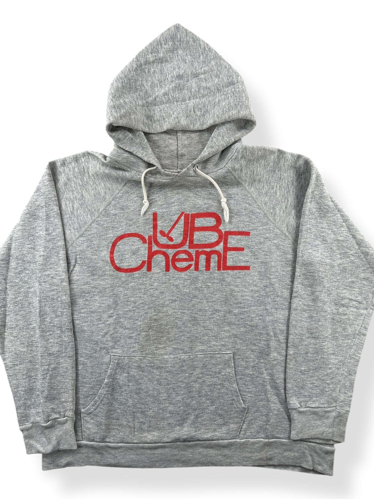 Front Close Up of Vintage UB Cheme Champion Hoodie SZ L