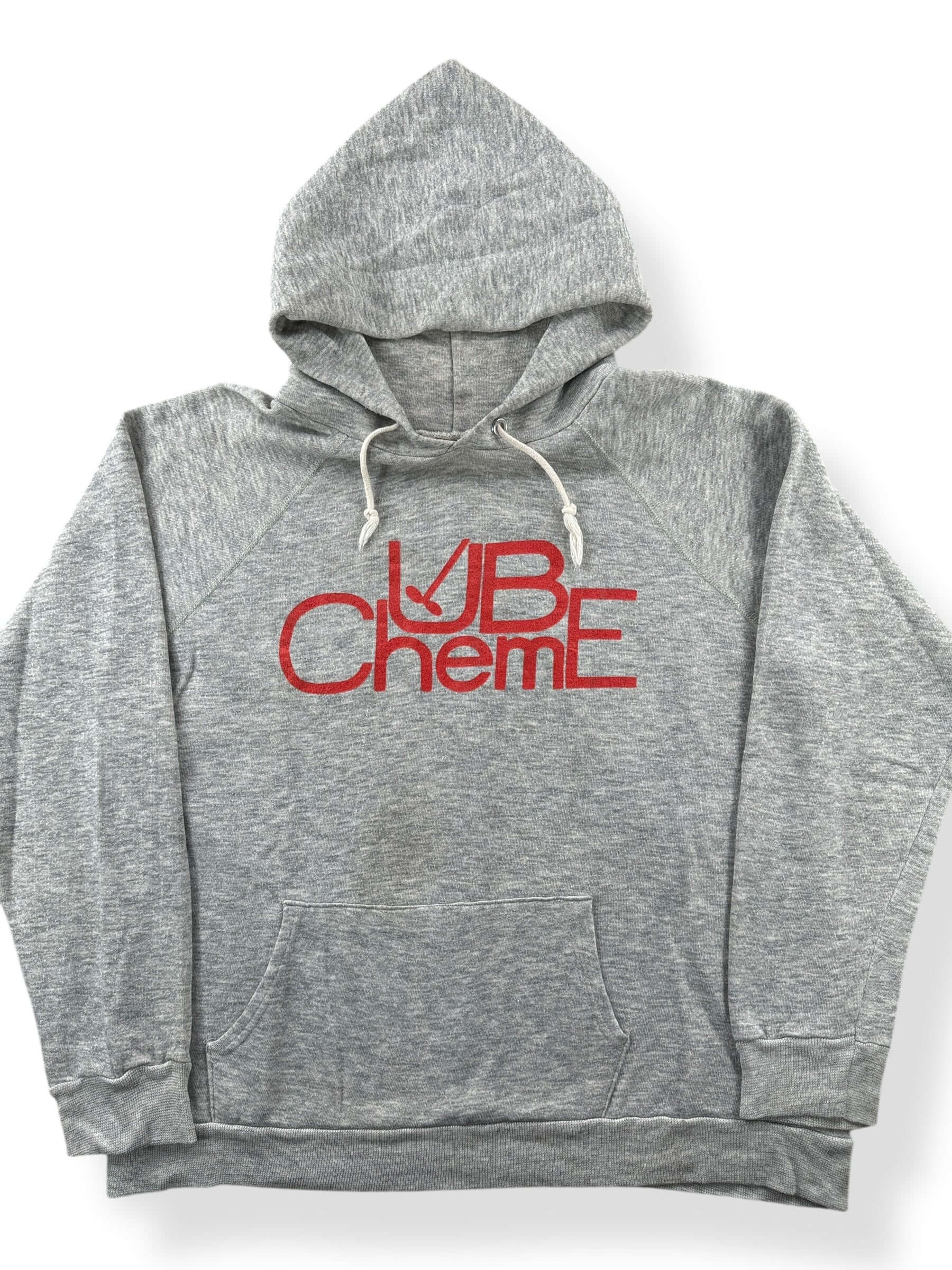 Front Close Up of Vintage UB Cheme Champion Hoodie SZ L