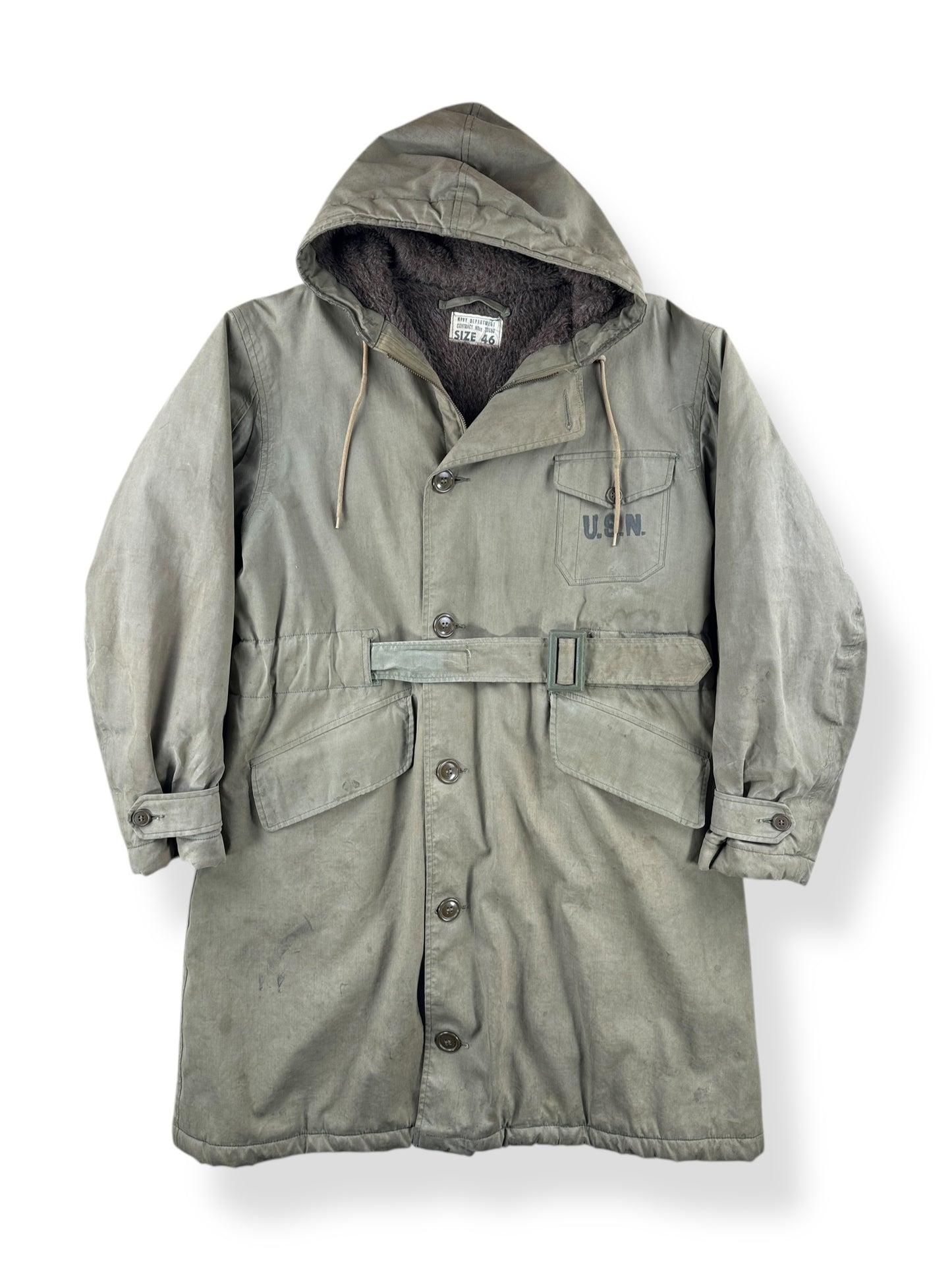 Front of Vintage 1943 N-1 Winter Parka Coat SZ 46
