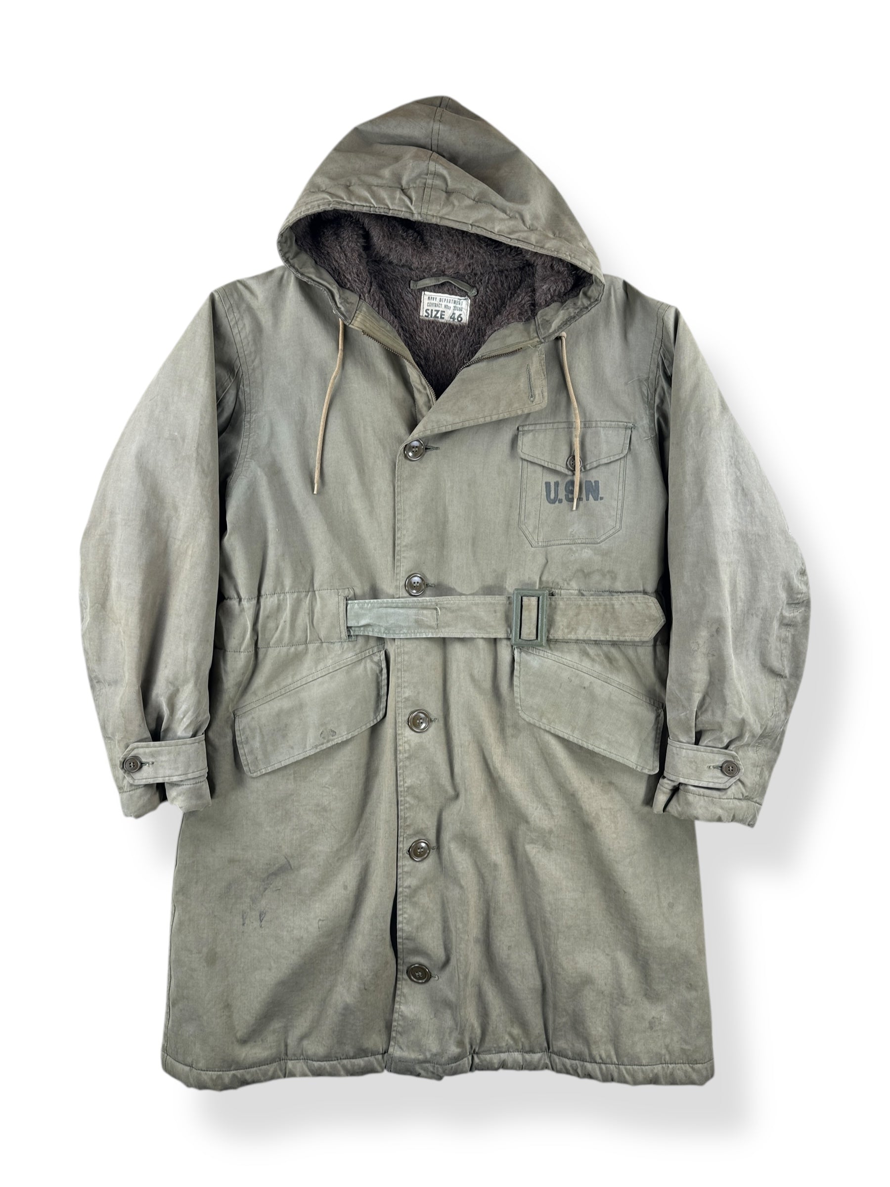 Front of Vintage 1943 N-1 Winter Parka Coat SZ 46