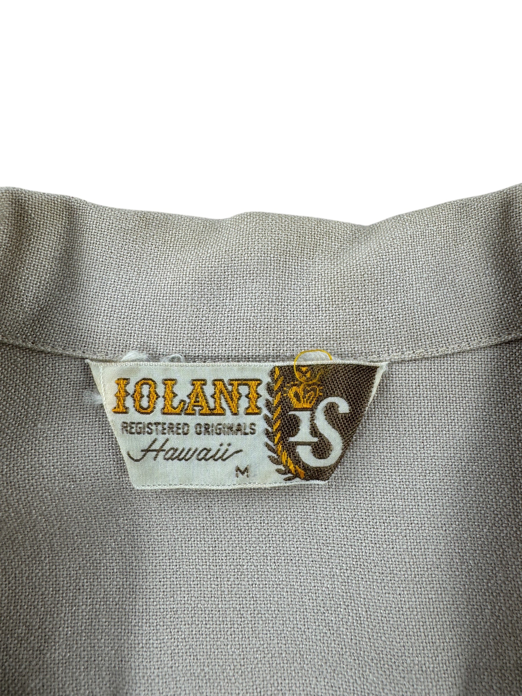 Tag on Vintage Iolani Aloha Shirt SZ M