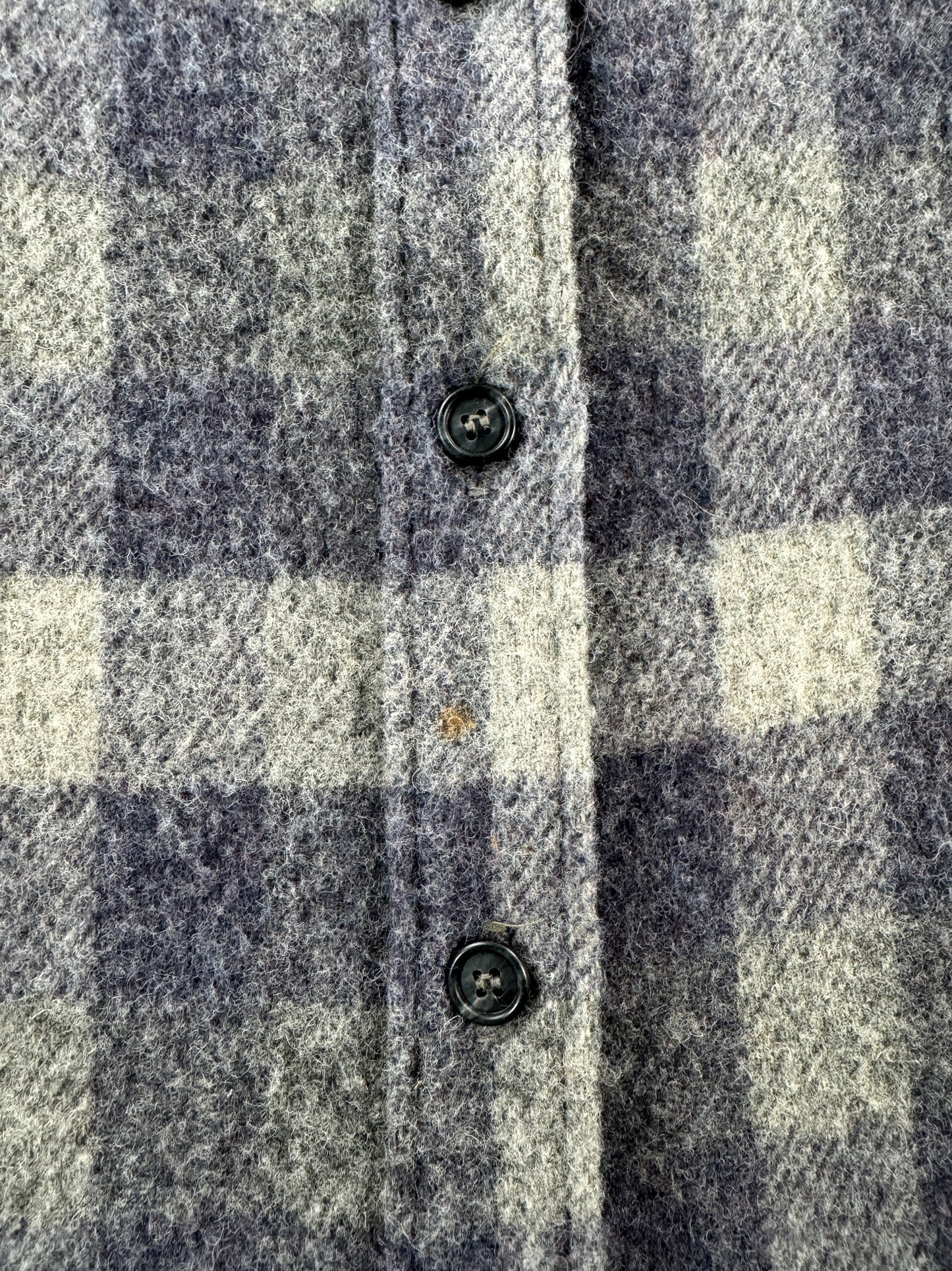 Stain on Vintage Woolrich Woman Grey Plaid Shirt Jac SZ 12