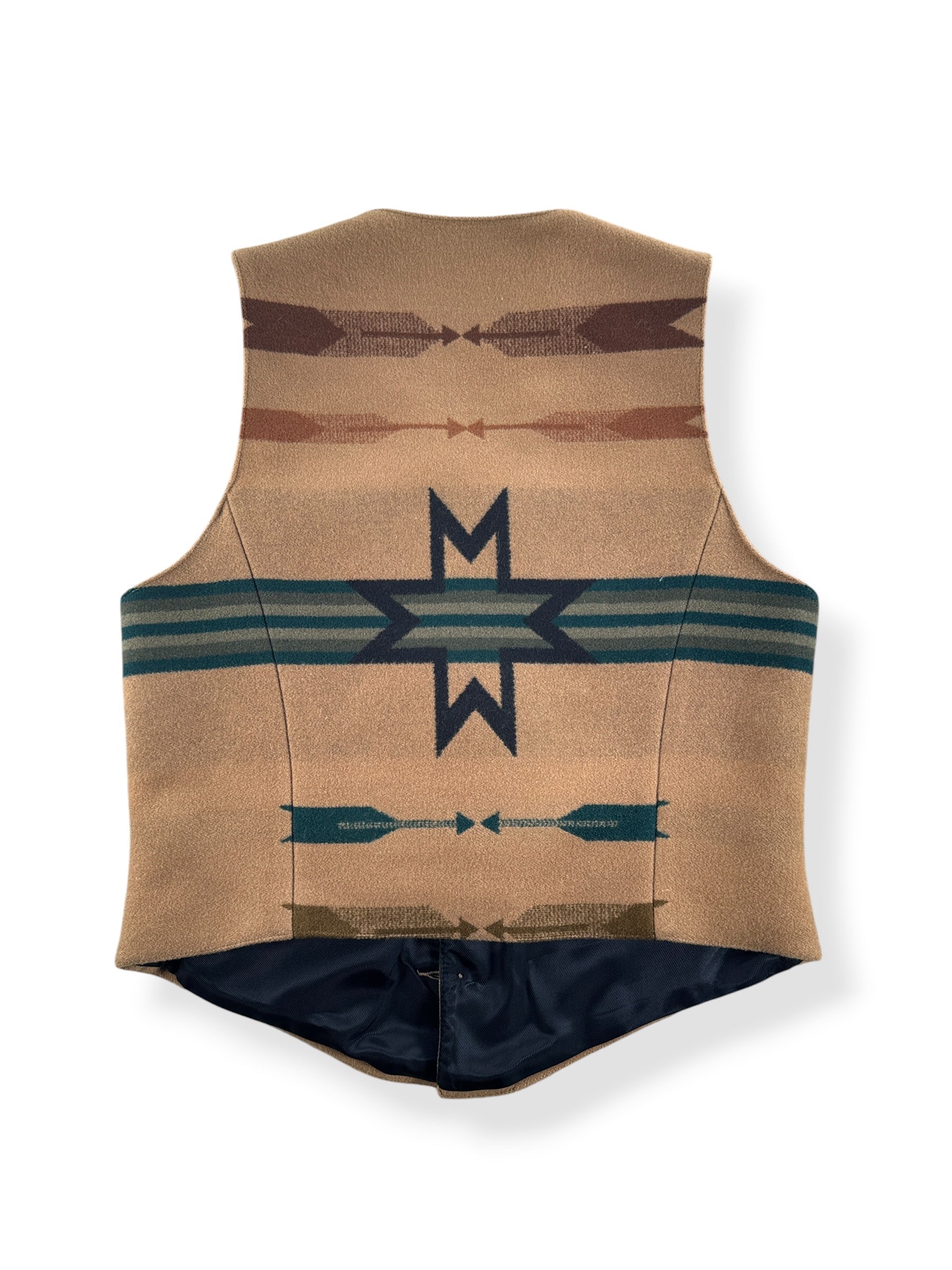 Back of Vintage Pendleton Western Wear Southwestern Vest SZ S