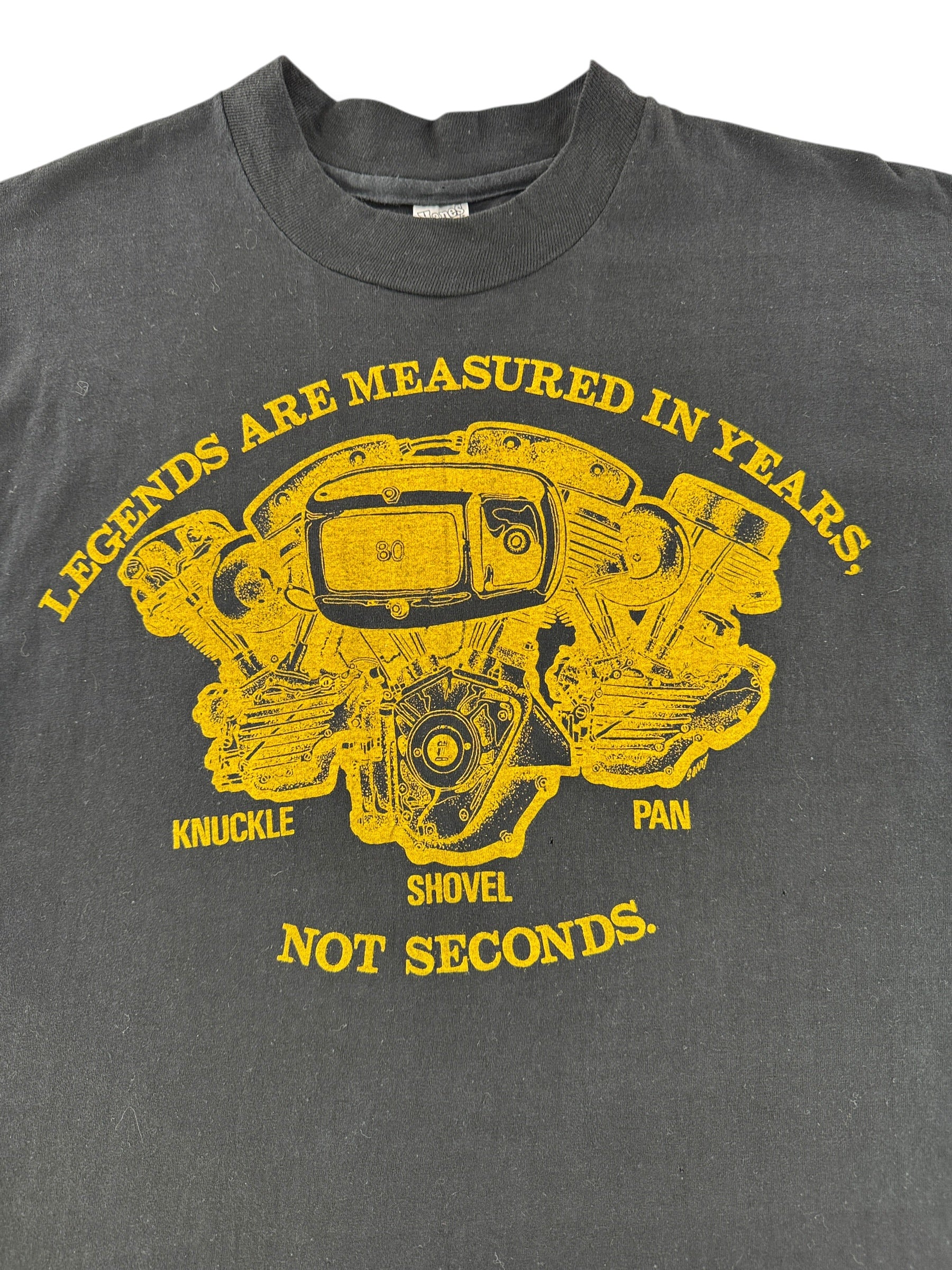 Graphic of Vintage Harley Davidson Legends Tee Yellow SZ XL (Fits L)