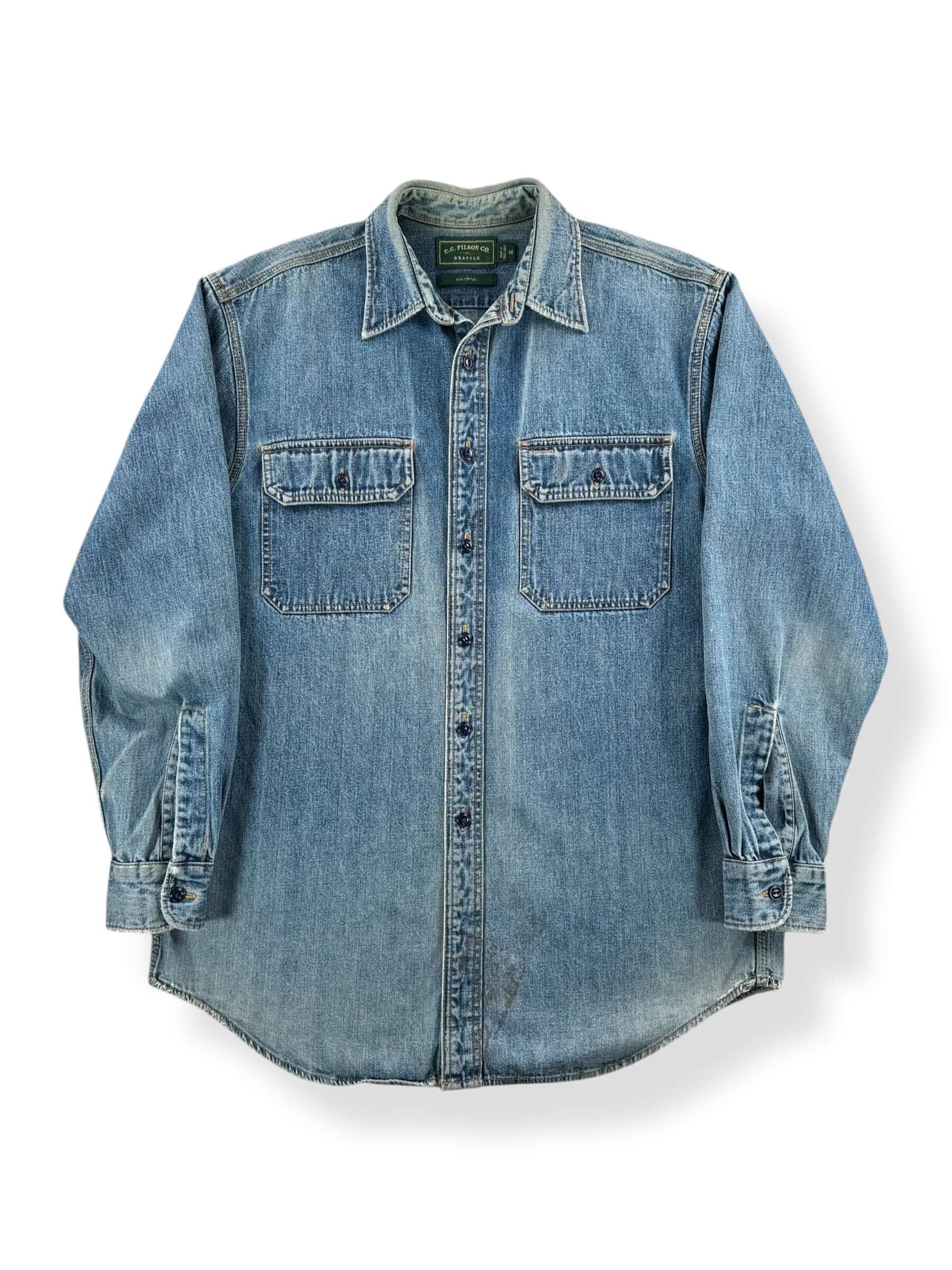 Front of Filson Green Label Denim Shirt SZ M