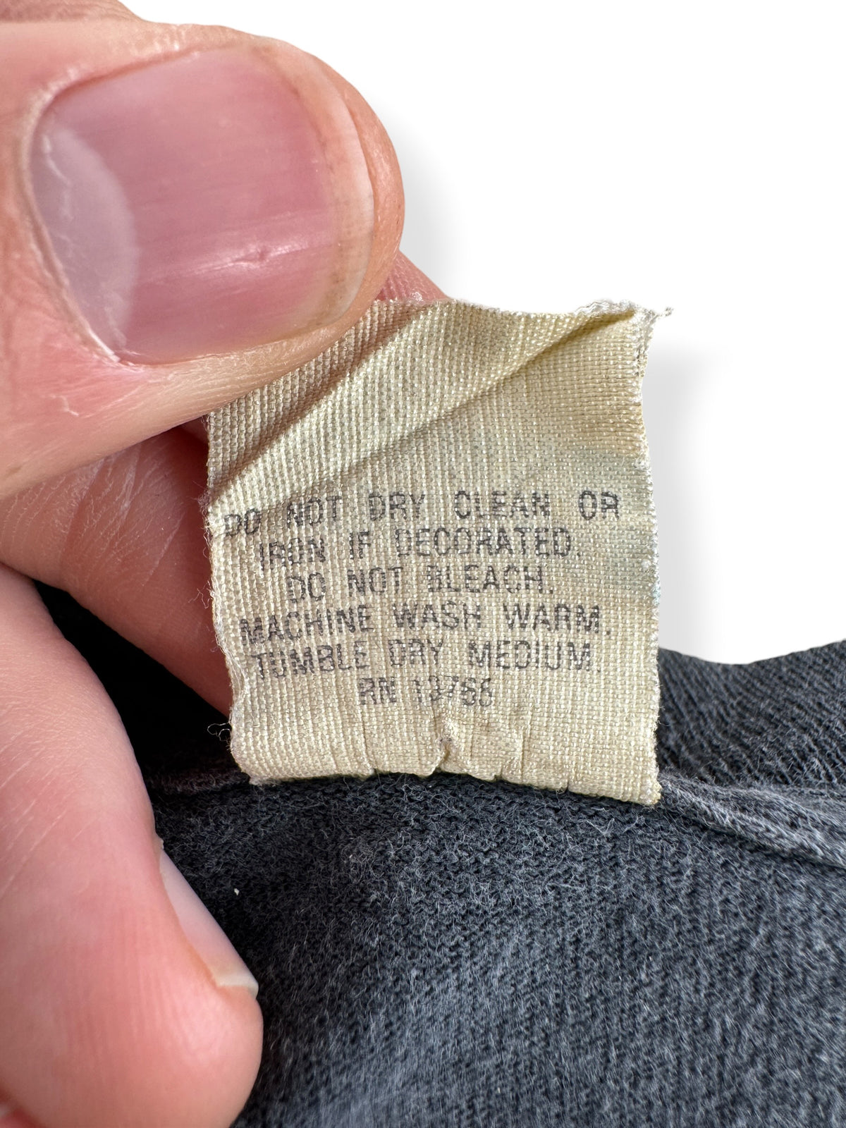 Back of tag on Vintage '82 Ozzy Osbourne Diary of a Madman Executioner Tee SZ L (Fits S)