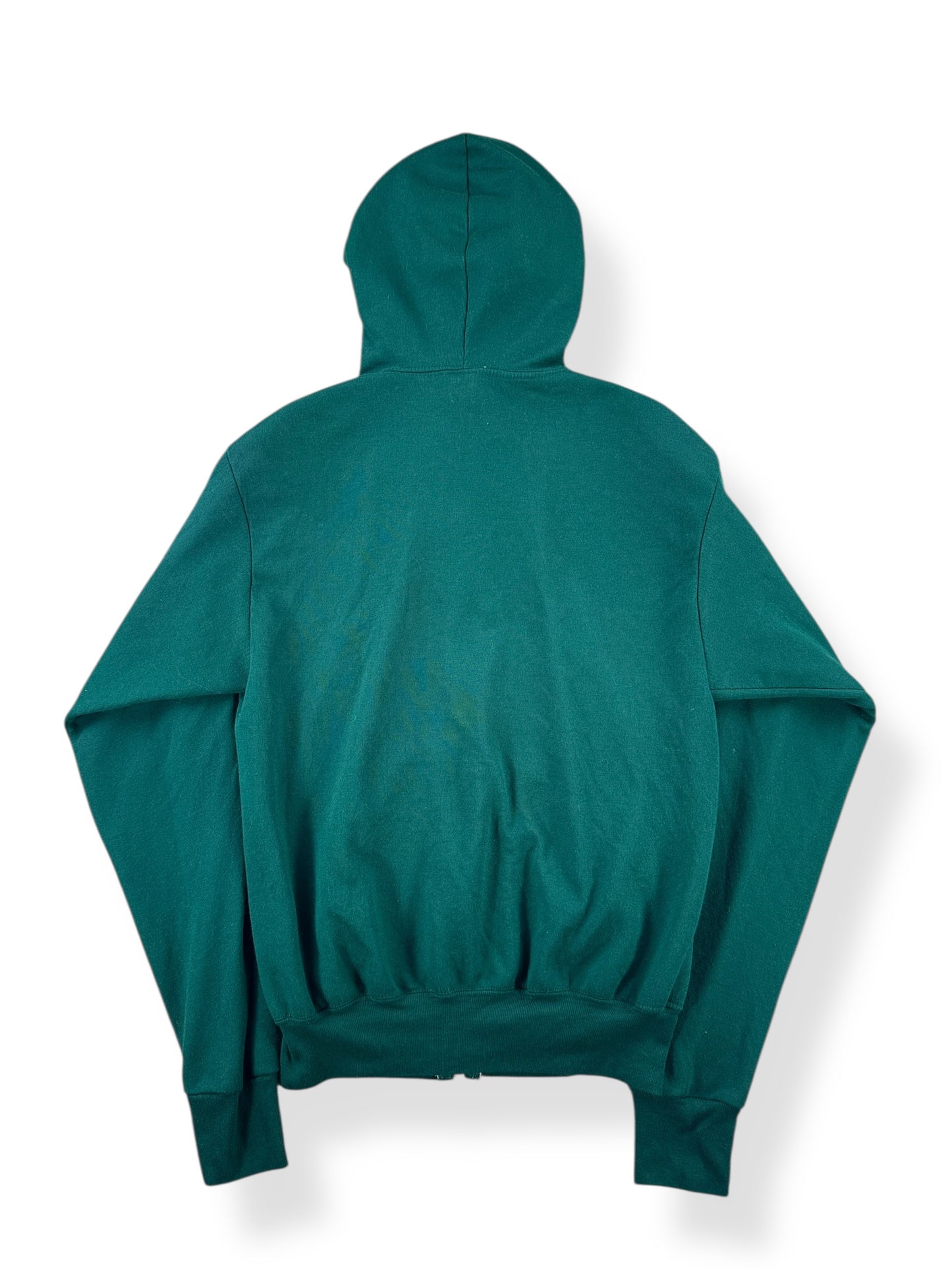 Back of Vintage Green Thermal Lined Zip Up Hoodie SZ S