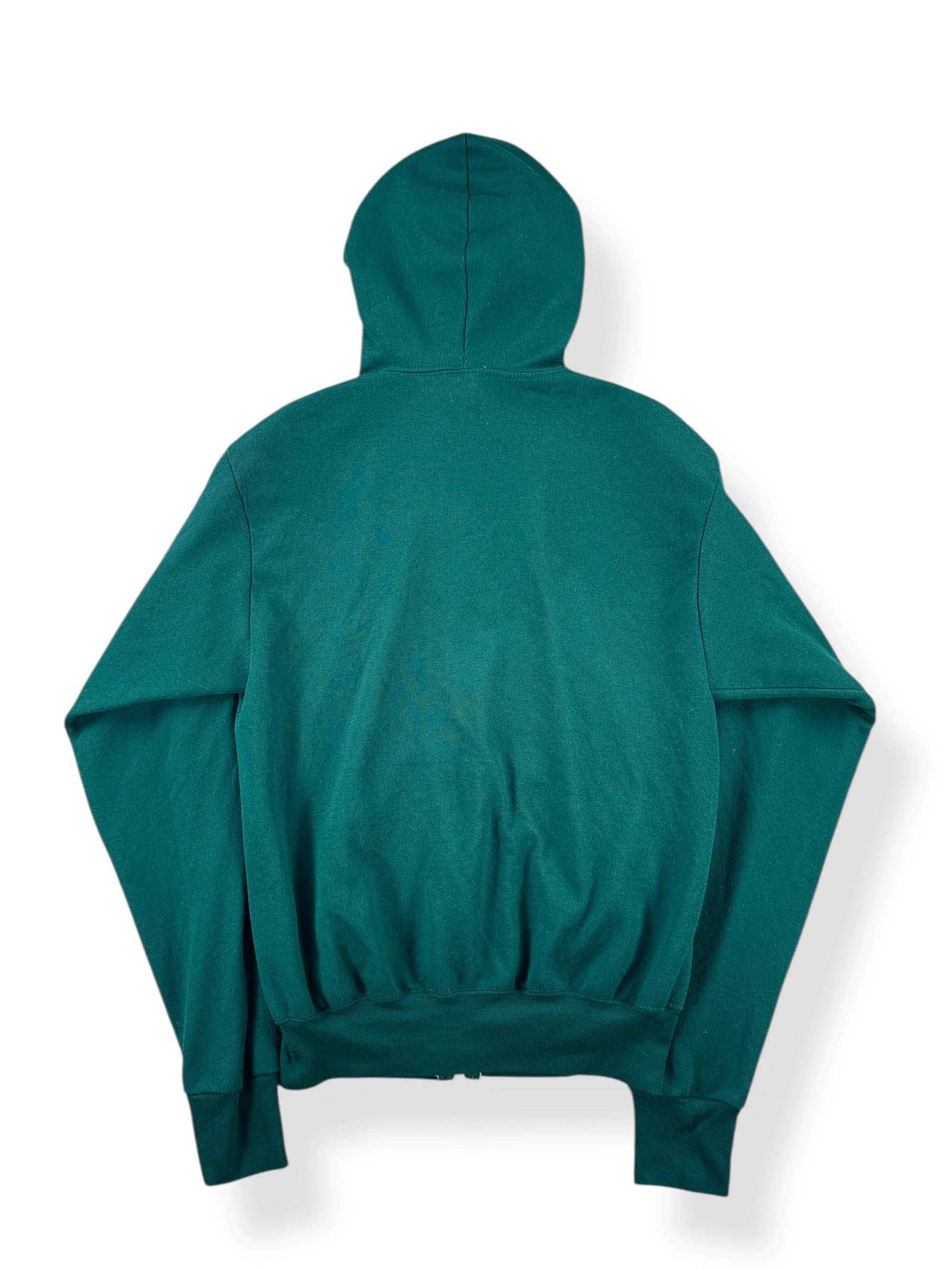 Back of Vintage Green Thermal Lined Zip Up Hoodie SZ S