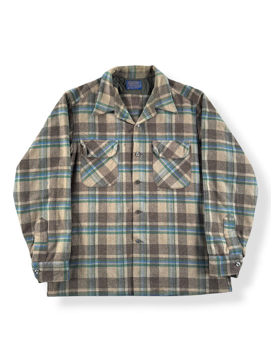 Front of Vintage Brown & Green Pendleton Board Shirt SZ L - AS IS