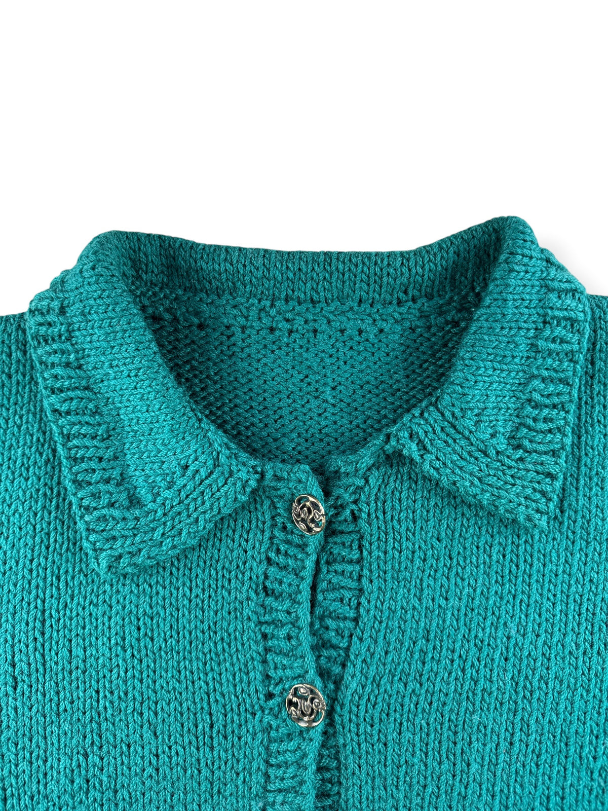 Collar on Vintage Green Collared Cardigan SZ M
