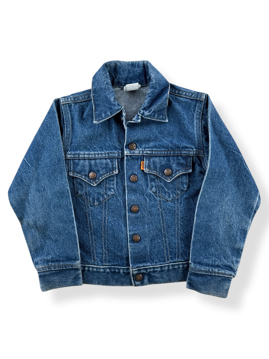 Front View of Vintage Child Sized Levis Orange Tab Type III Trucker Jacket
