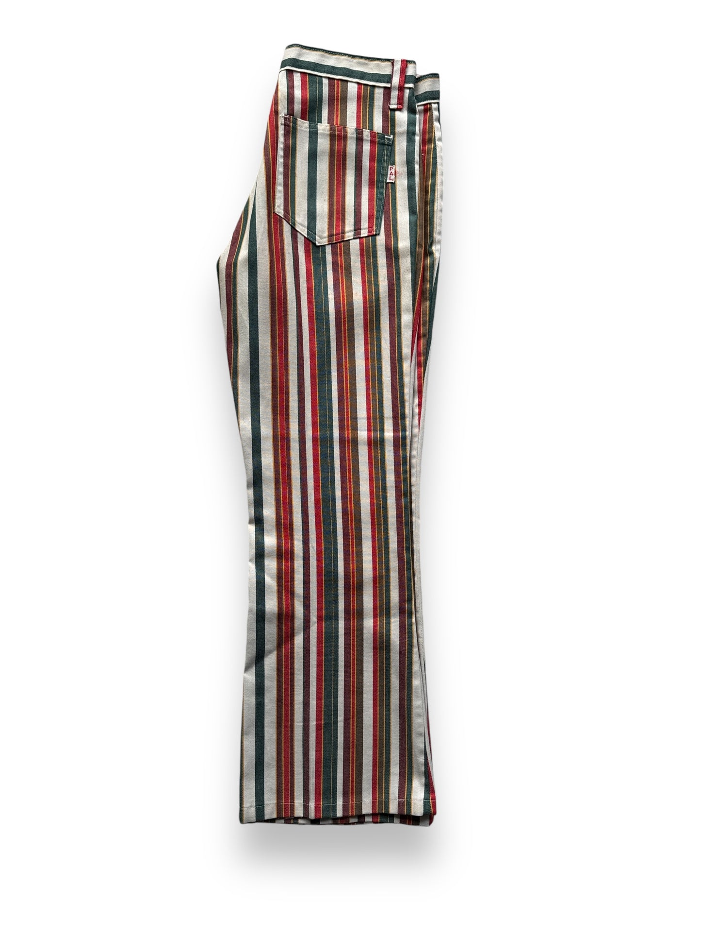 unfolded Vintage 70's PAL Striped Bellbottoms W32