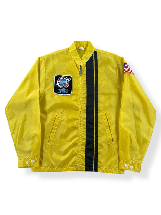 Front of Vintage Chrysler Yellow Racing Jacket SZ S