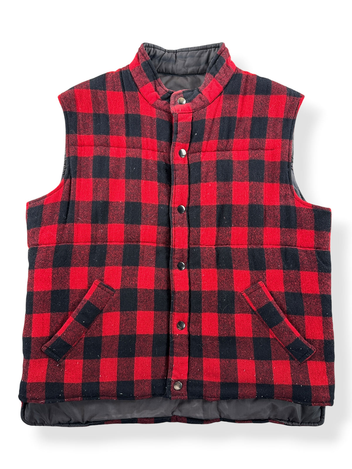 Front of Vintage Arrow Buffalo Plaid Down Vest SZ L