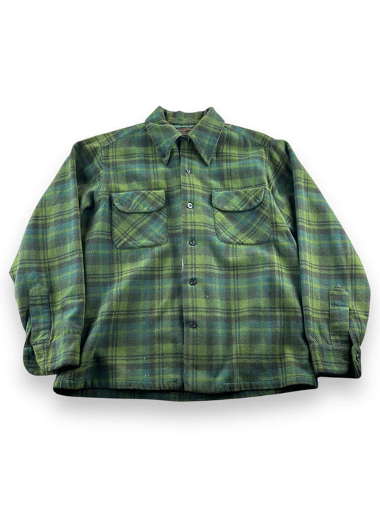 Vintage Paint Splattered Pendleton Blue/Green Wool Board Shirt SZ M