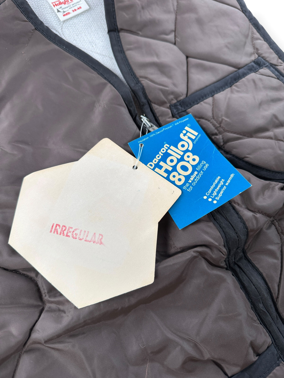 Hangtags on Vintage NOS Brown Dacron Vest SZ M