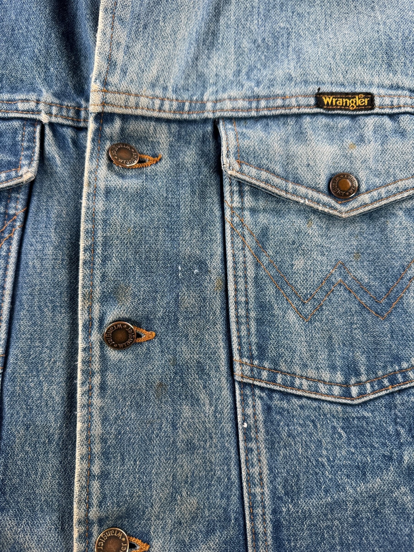 Wear on Vintage Wrangler Blanket Lined Trucker Jacket SZ XXL