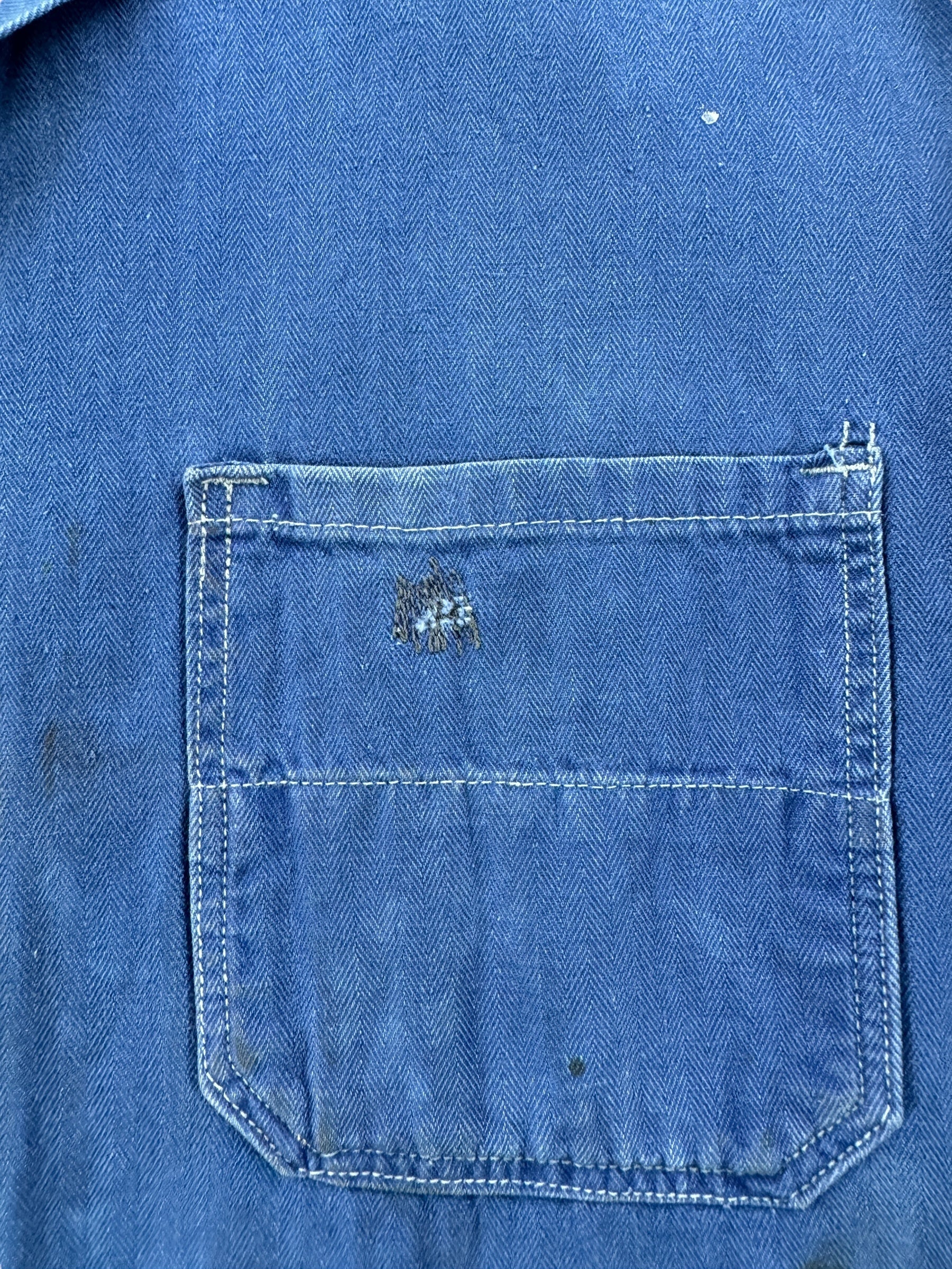 Repair on Vintage Well Loved HBT French Chore Coat SZ L