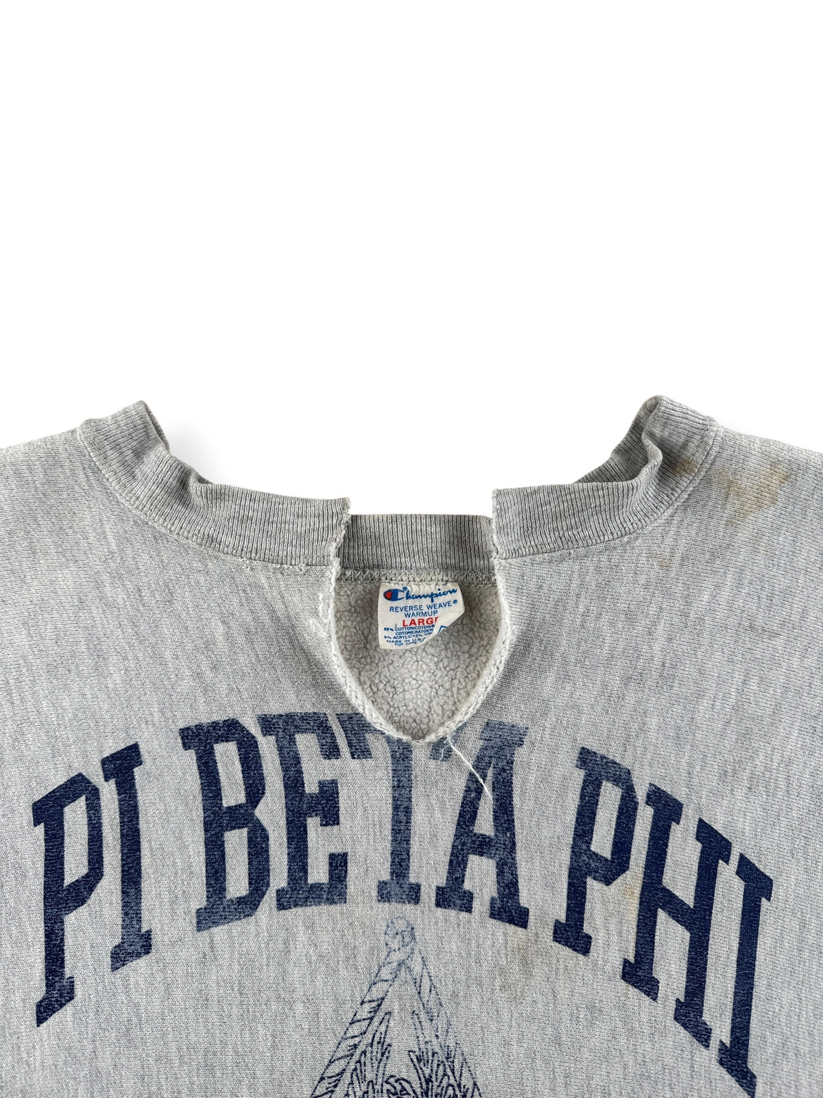 Collar on Vintage Pi Beta Phi Cut Champion Reverse Weave Crewneck SZ L
