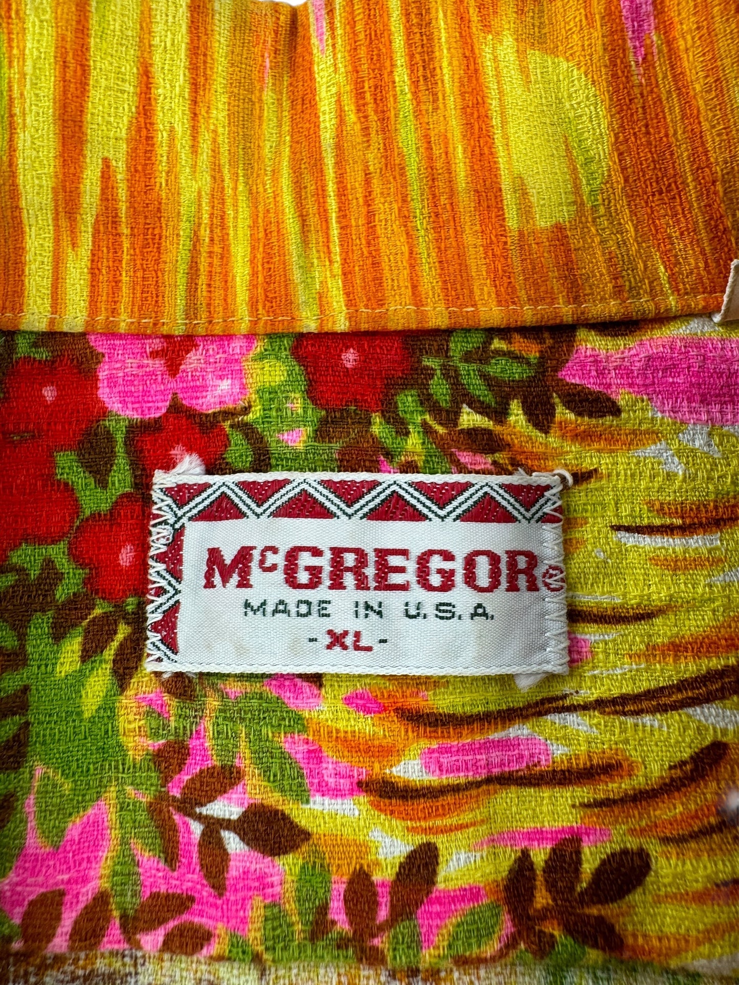 Tag on Vintage McGregor Barkcloth Shirt SZ XL