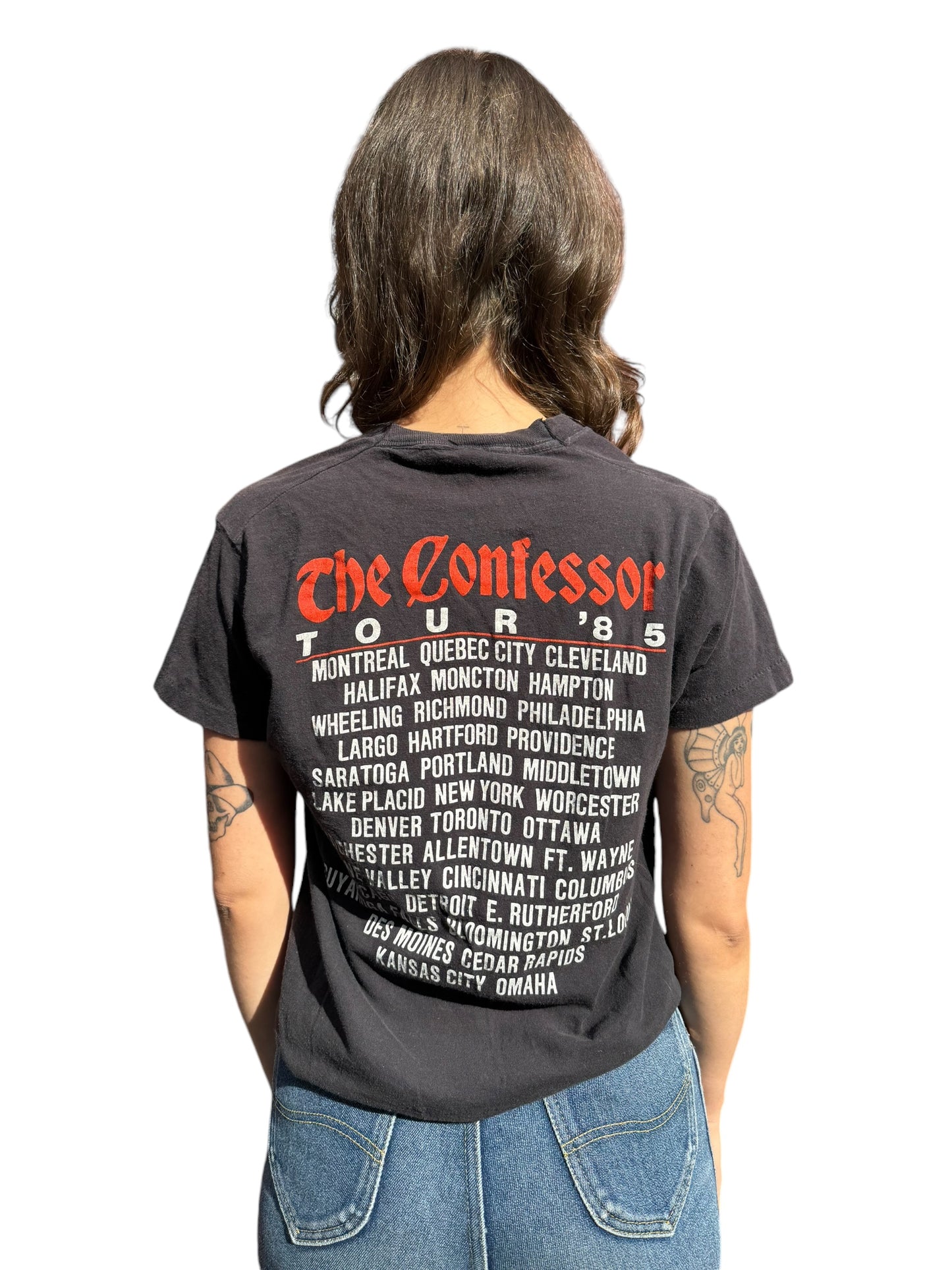 Back view of Vintage 1985 Joe Walsh Confessor Tour Tee SZ L