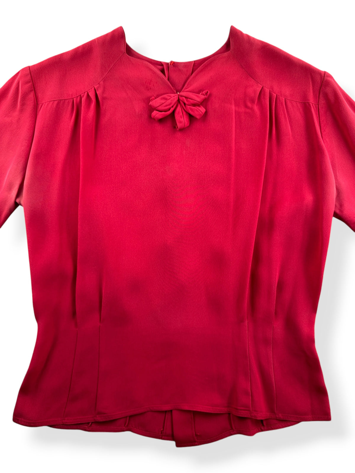 Close-up of Vintage 40's Rayon Crepe Blouse SZ M/L - AS IS