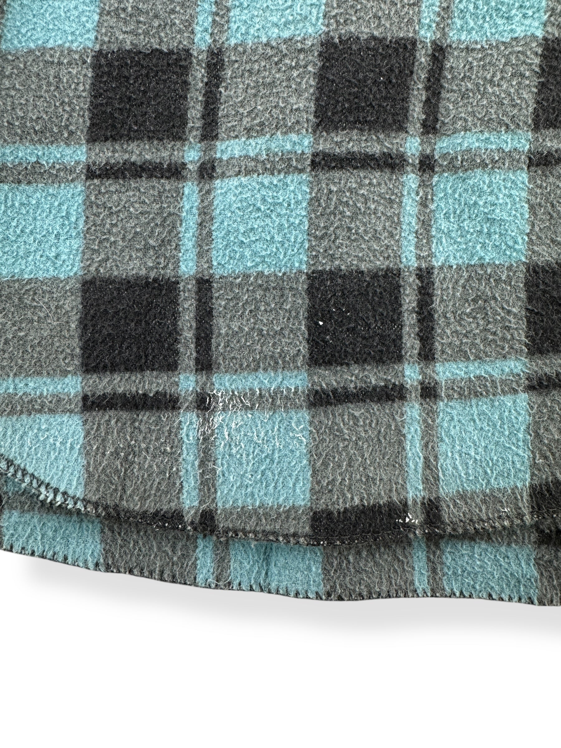 Stains on Vintage 70's Champion Teal and Grey Camp Flannel SZ XL