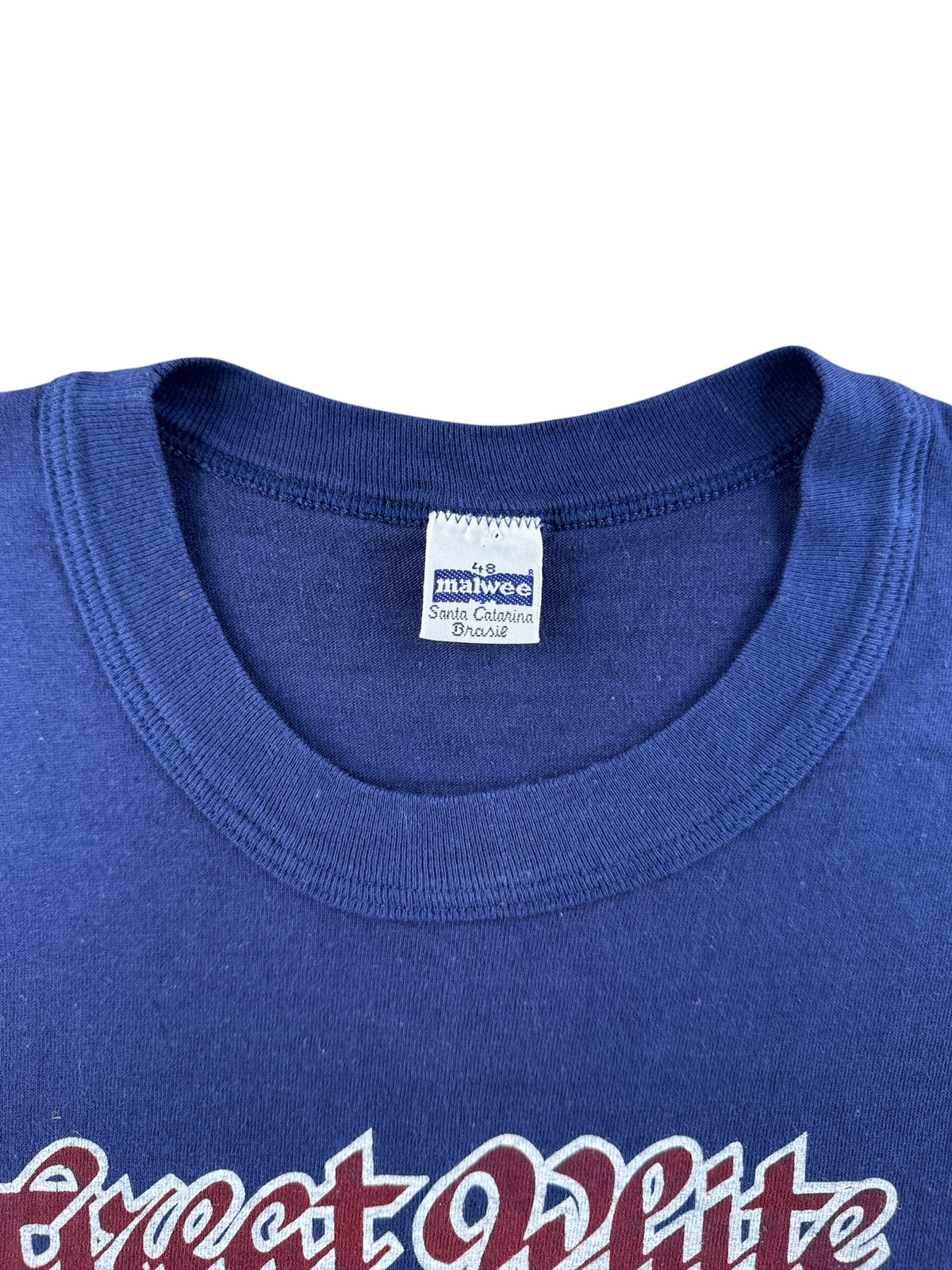 Collar on Vintage 80s Great White Shark Sleeveless Tee SZ S
