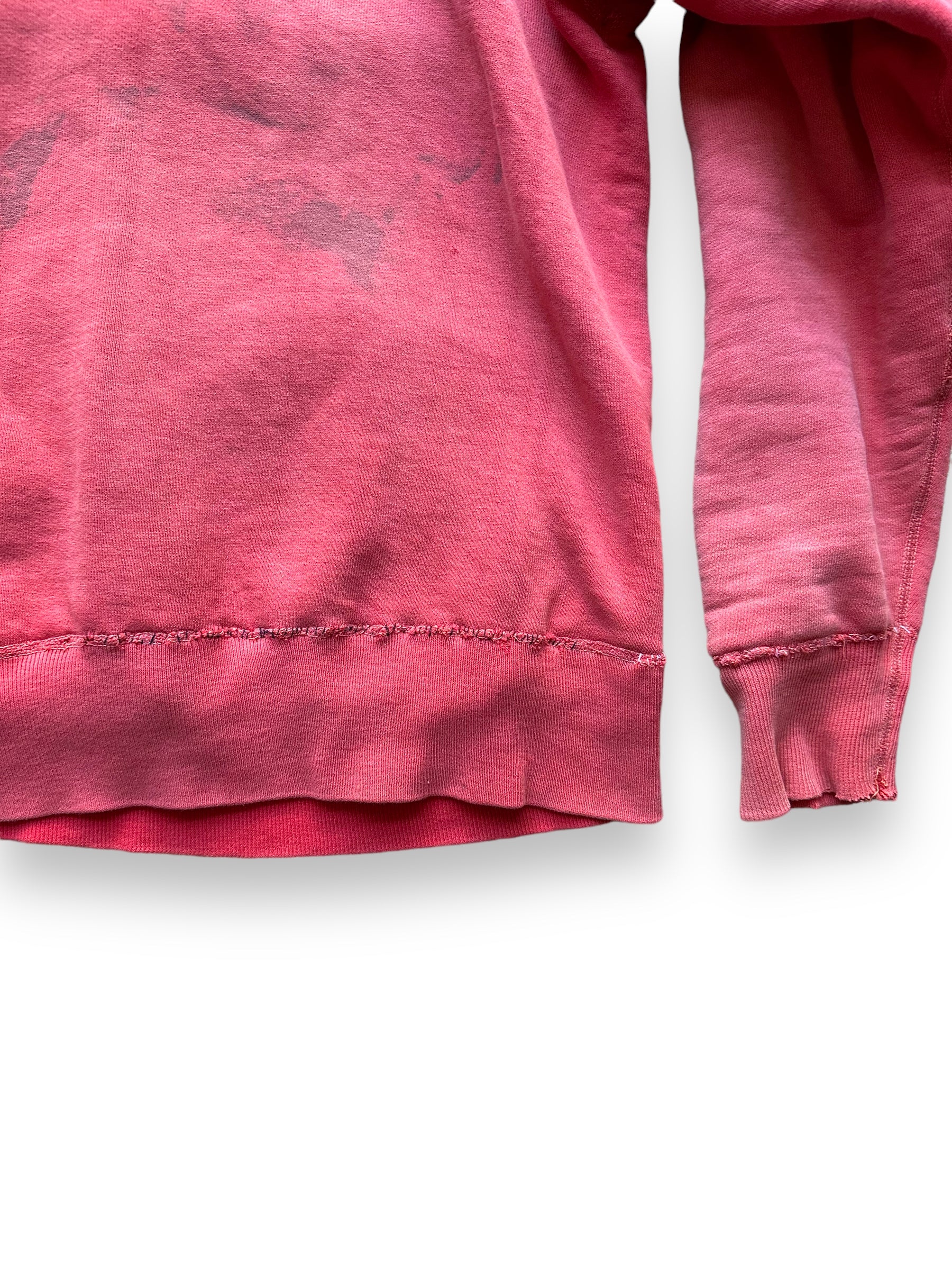 Lower Right View of Vintage Red De Jac Waffle Lined Hooded Sweatshirt SZ L | Vintage Waffle Sweatshirt Seattle | Barn Owl Vintage Clothing