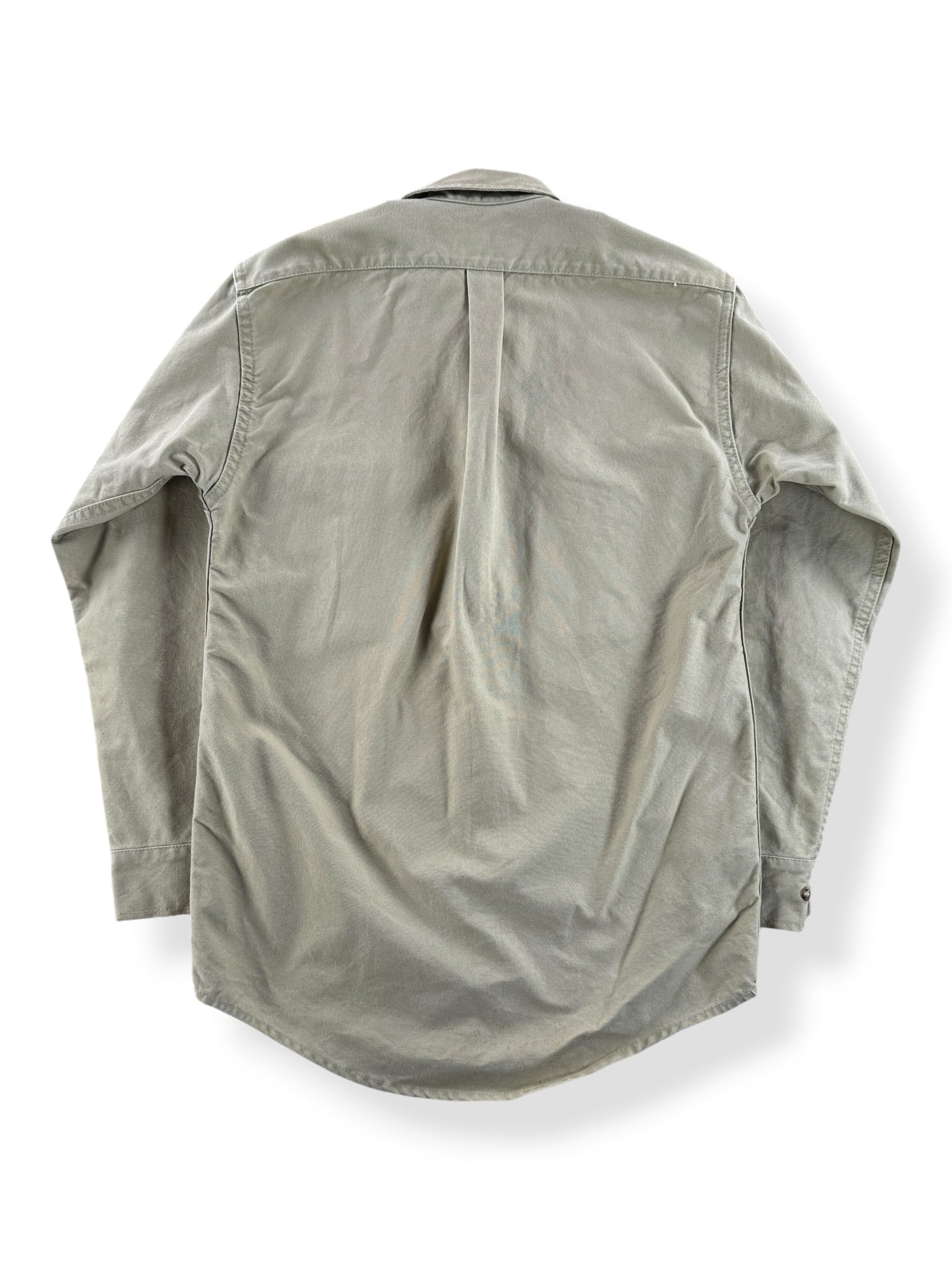 Back of Vintage Filson Khaki Dry Tin Shirt SZ S