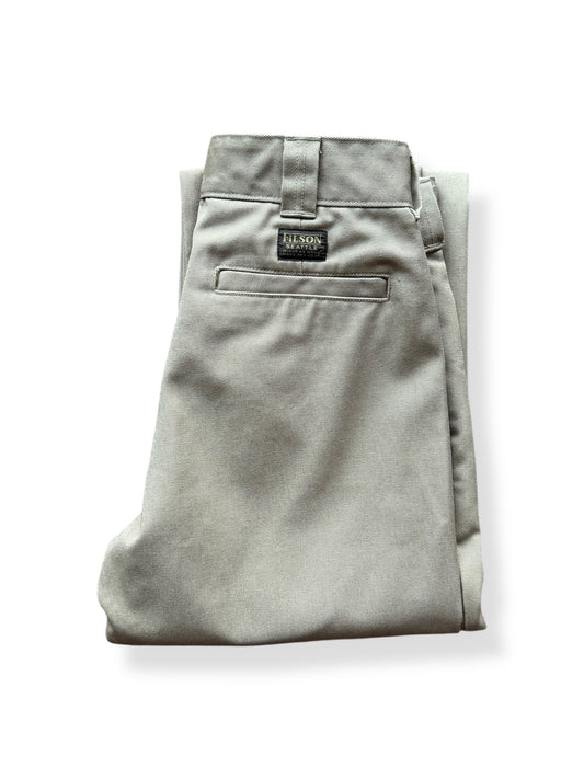 Folded Filson Grey Khaki Anchorage Work Pants W29
