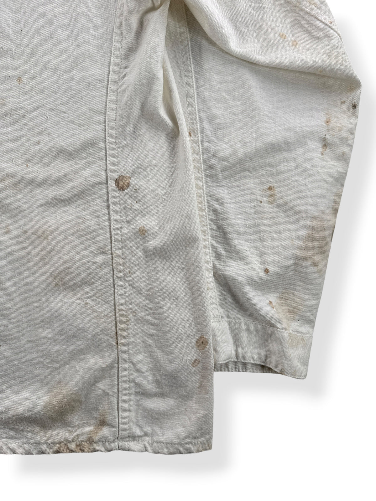 Stains on back of Vintage Standard Linen Co Shop Coat SZ 46