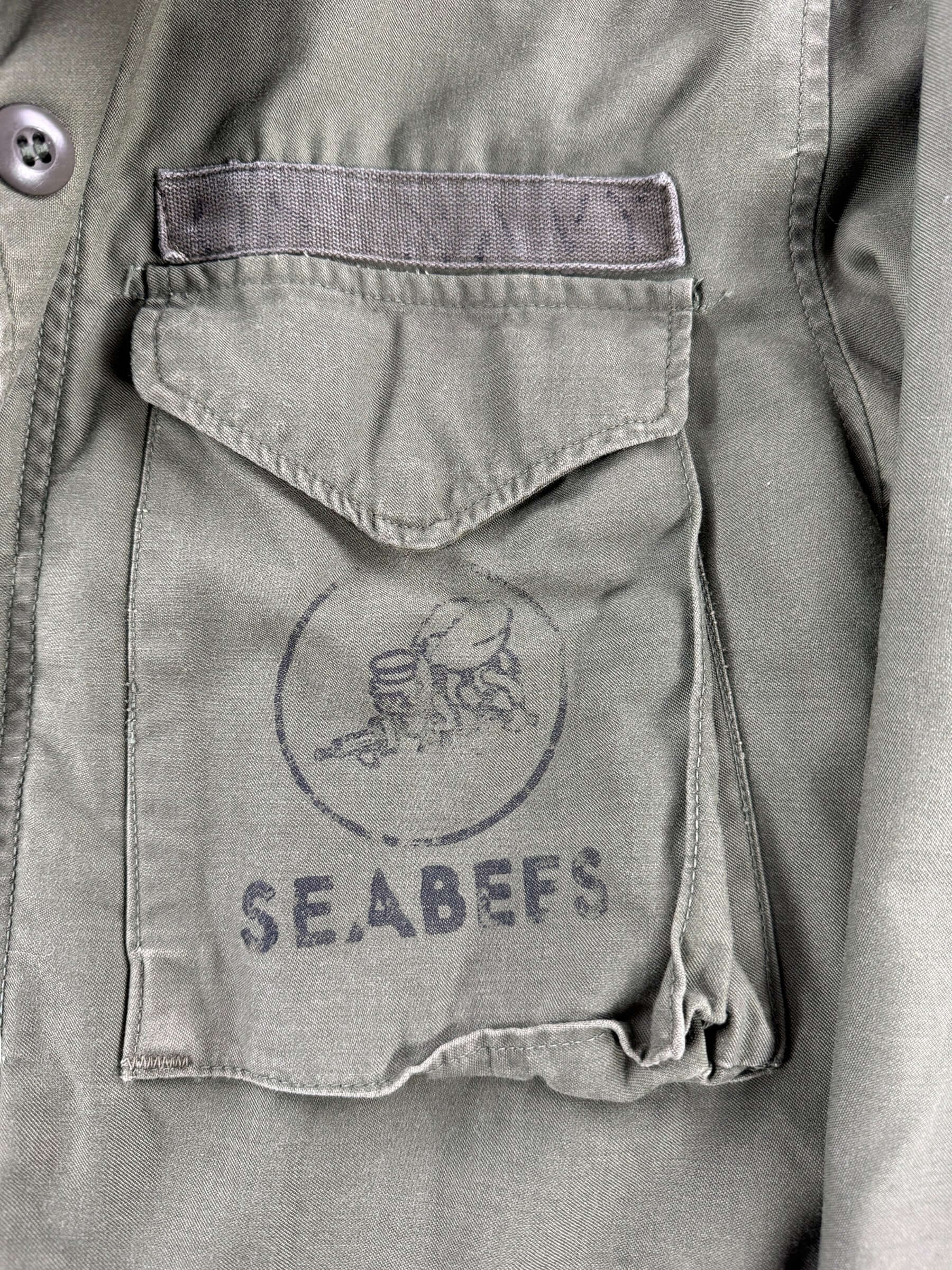 Stencil on Vintage Seabees M65 Field Jacket SZ L
